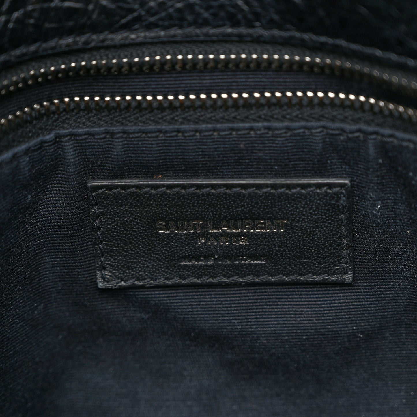 Crinkled Calfskin Matelasse Monogram Medium Niki Chain Satchel Black