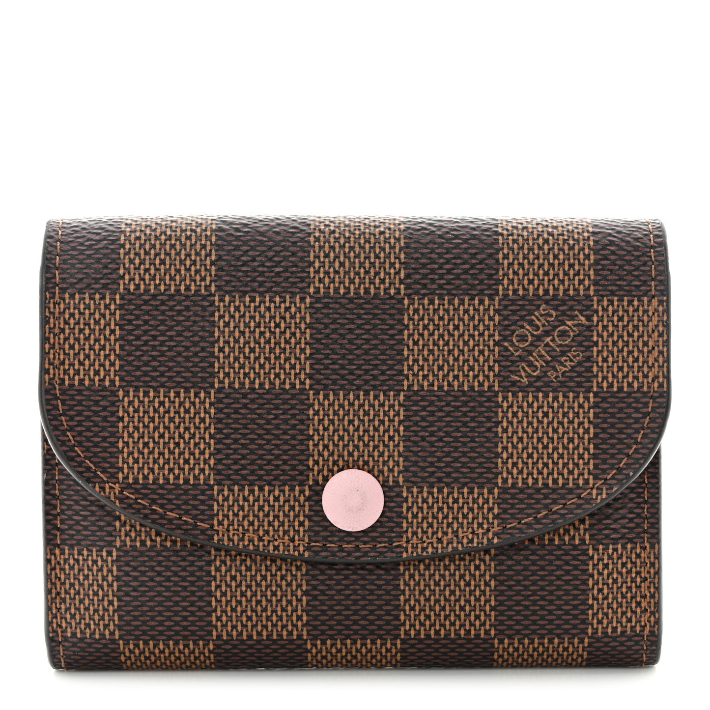 Damier Ebene Rosalie Coin Purse Rose Ballerine