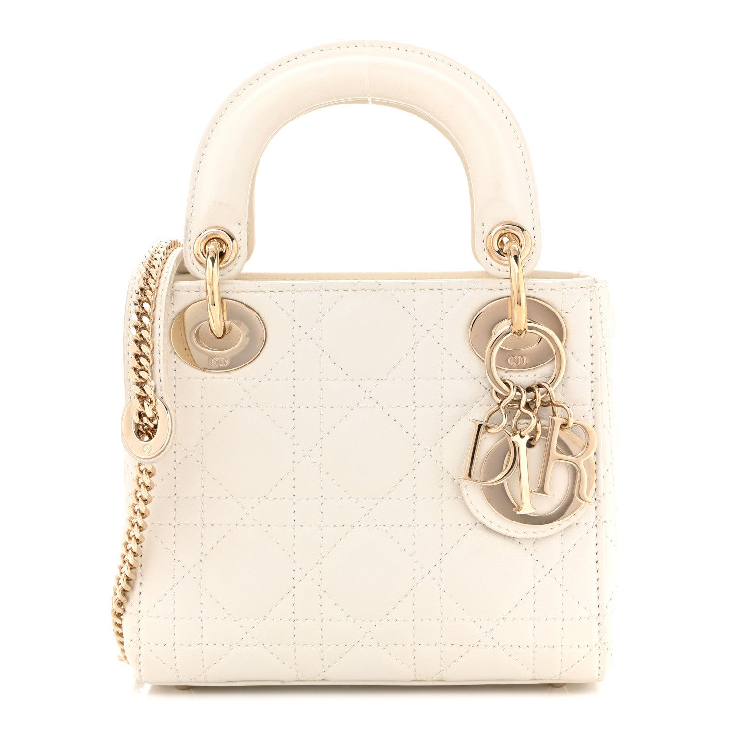 Christian Dior Lambskin Cannage Mini Lady Dior Latte 1882647