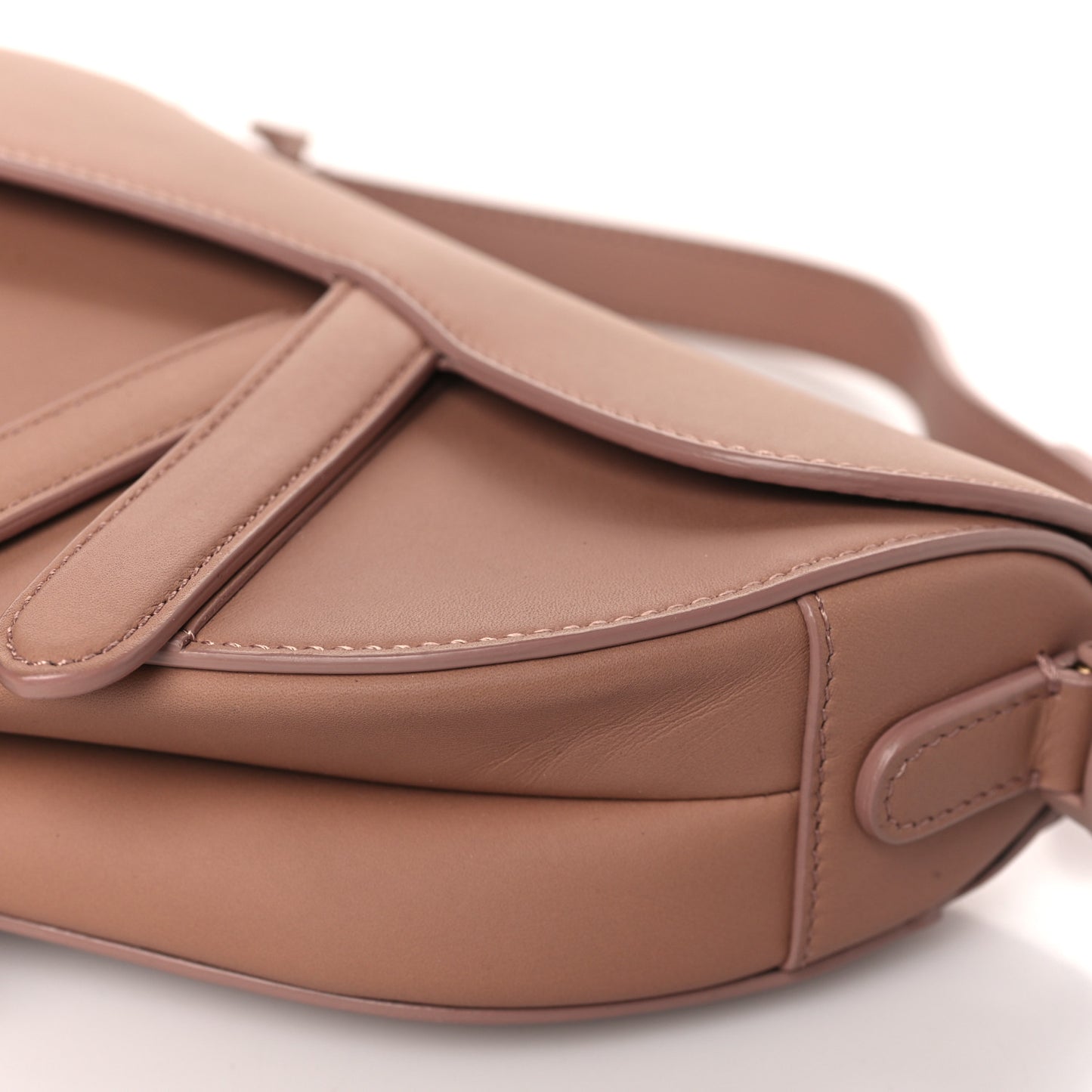 Ultra Matte Calfskin Mini Saddle Bag Blush