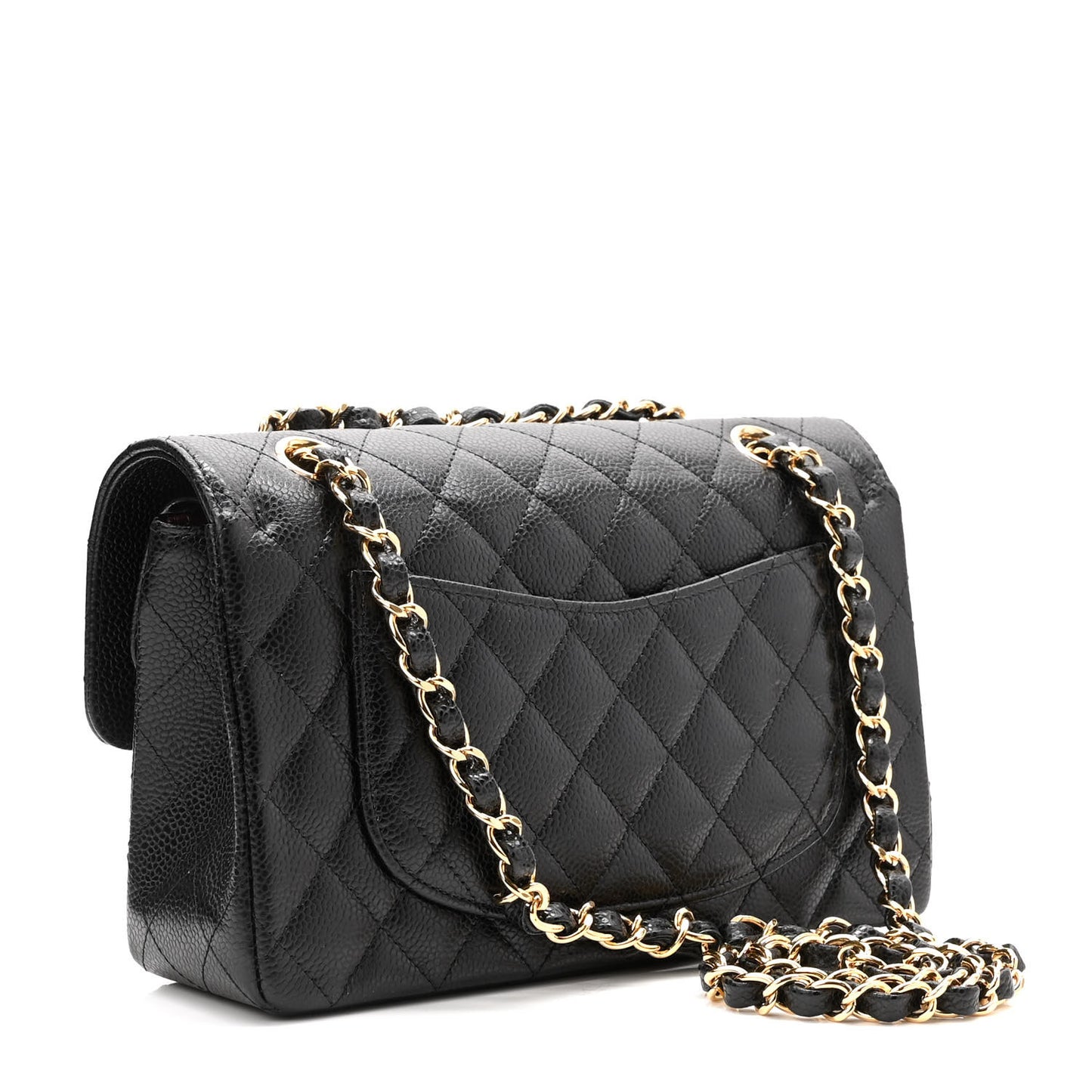 Caviar Quilted Small Double Flap Black