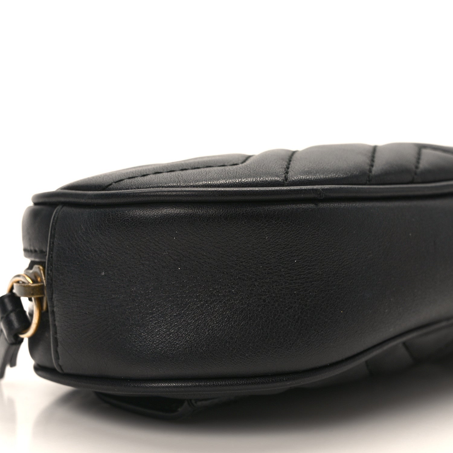 Gucci Calfskin Matelasse GG Marmont Belt Bag 85 34 Black 10 of 12
