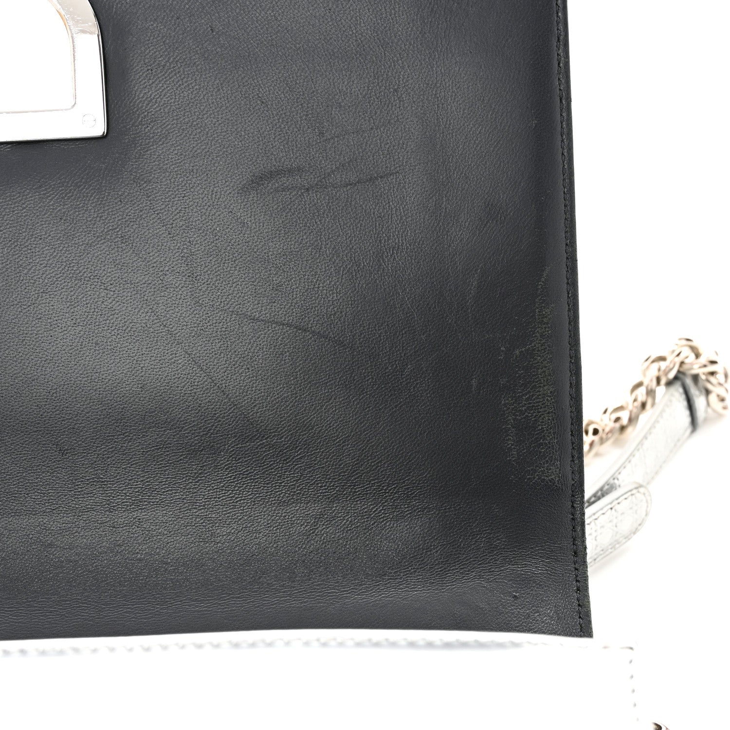 Christian Dior Metallic Patent Micro-Cannage Medium Diorama Flap Bag Silver 16 of 16