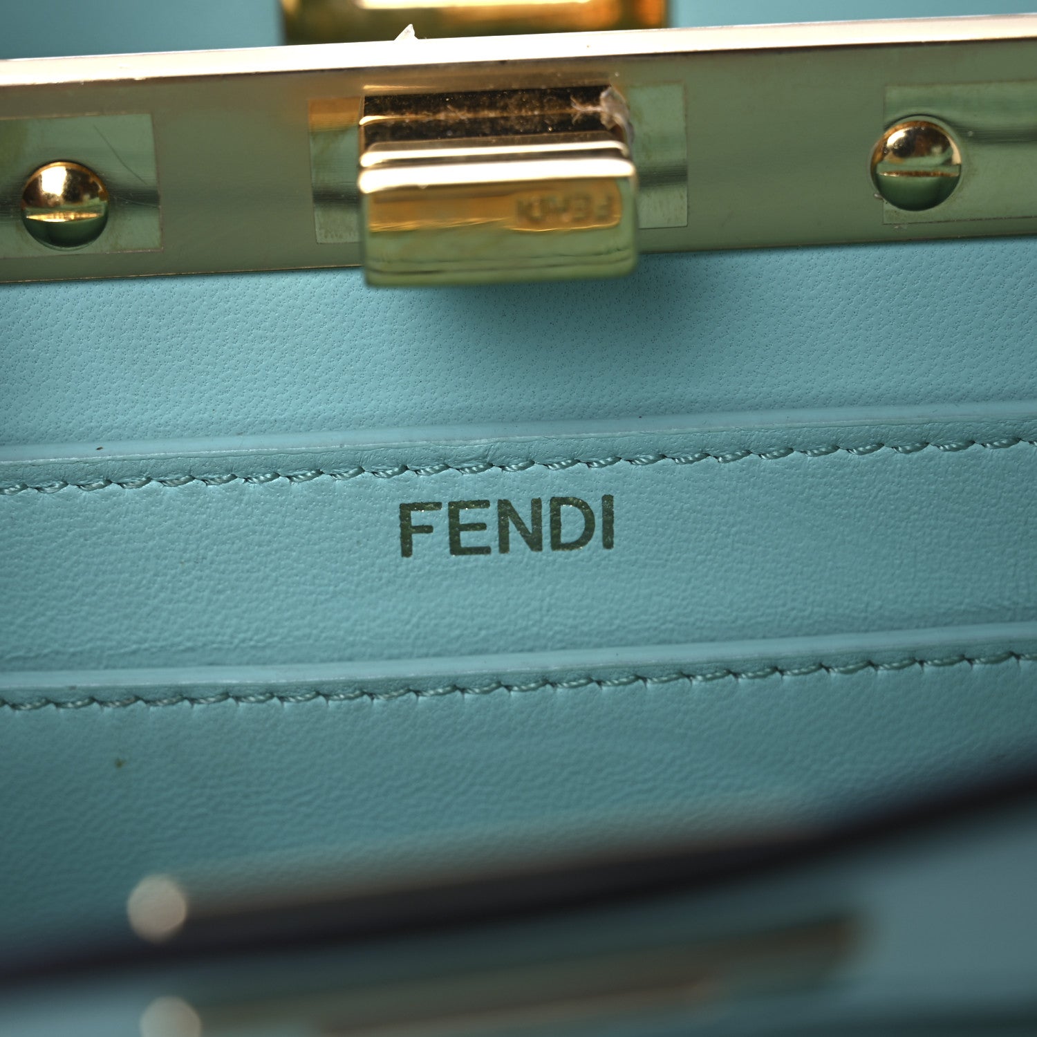 Fendi Shiny Nappa Petite Peekaboo I SEE U Satchel Spring Turquoise 6 of 13