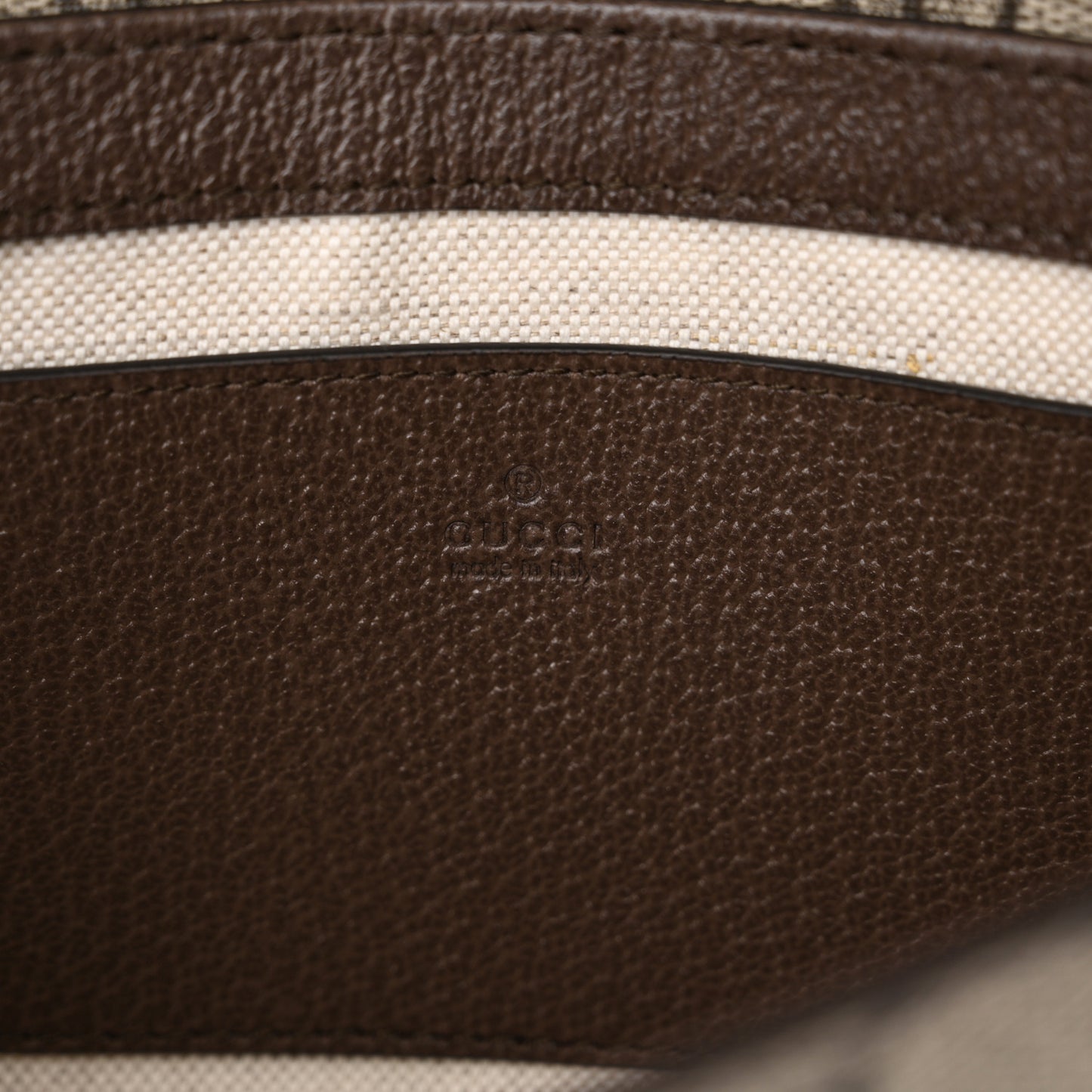 GG Supreme Monogram Textured Dollar Calfskin Web Mini Ophidia Envelope Shoulder Bag Beige Ebony