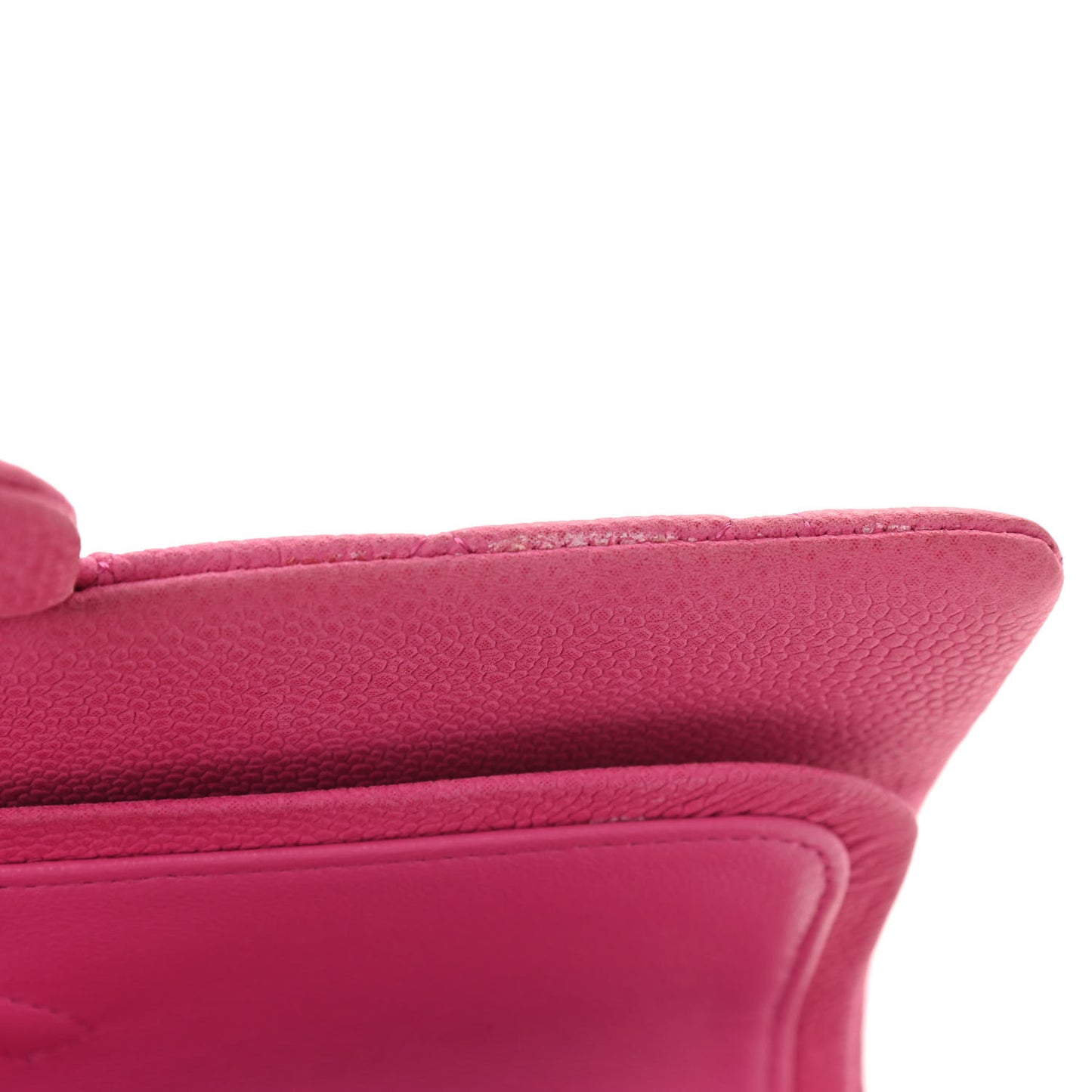 Iridescent Caviar Quilted Medium Double Flap Pink