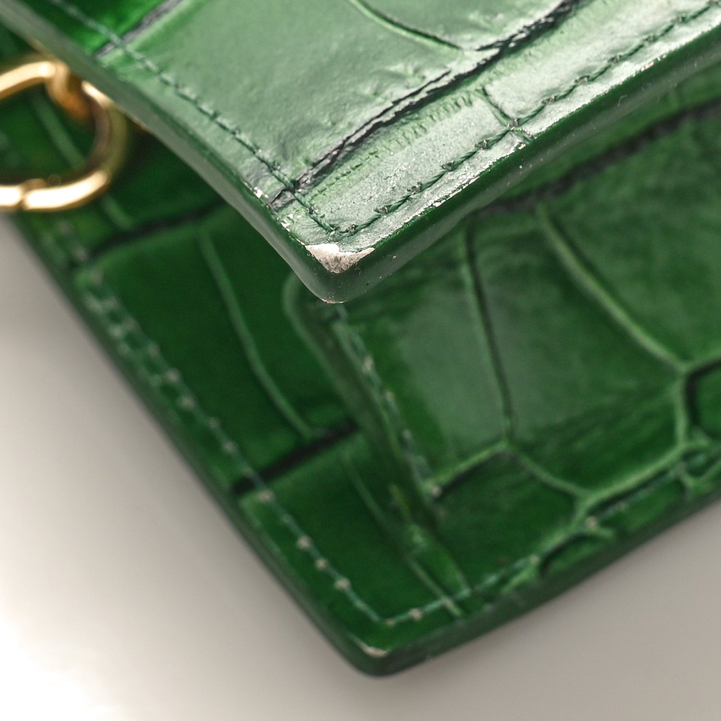 Calfskin Crocodile Embossed Le Chiquito Green