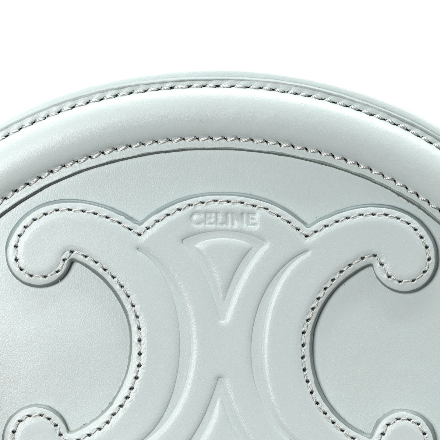 Smooth Calfskin Cuir Small Triomphe Oval Crossbody Purse Soft Blue