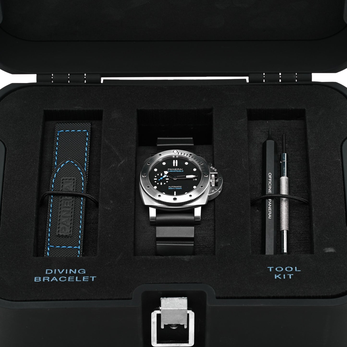 Stainless Steel Rubber 42mm Luminor Submersible Automatic Watch Black PAM00973