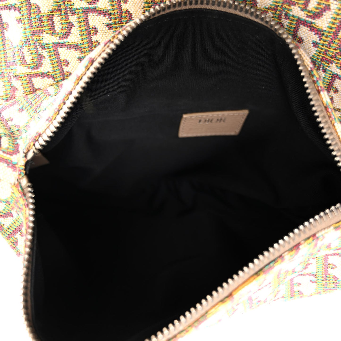 Jacquard Oblique Mens Saddle Bag Beige Multicolor