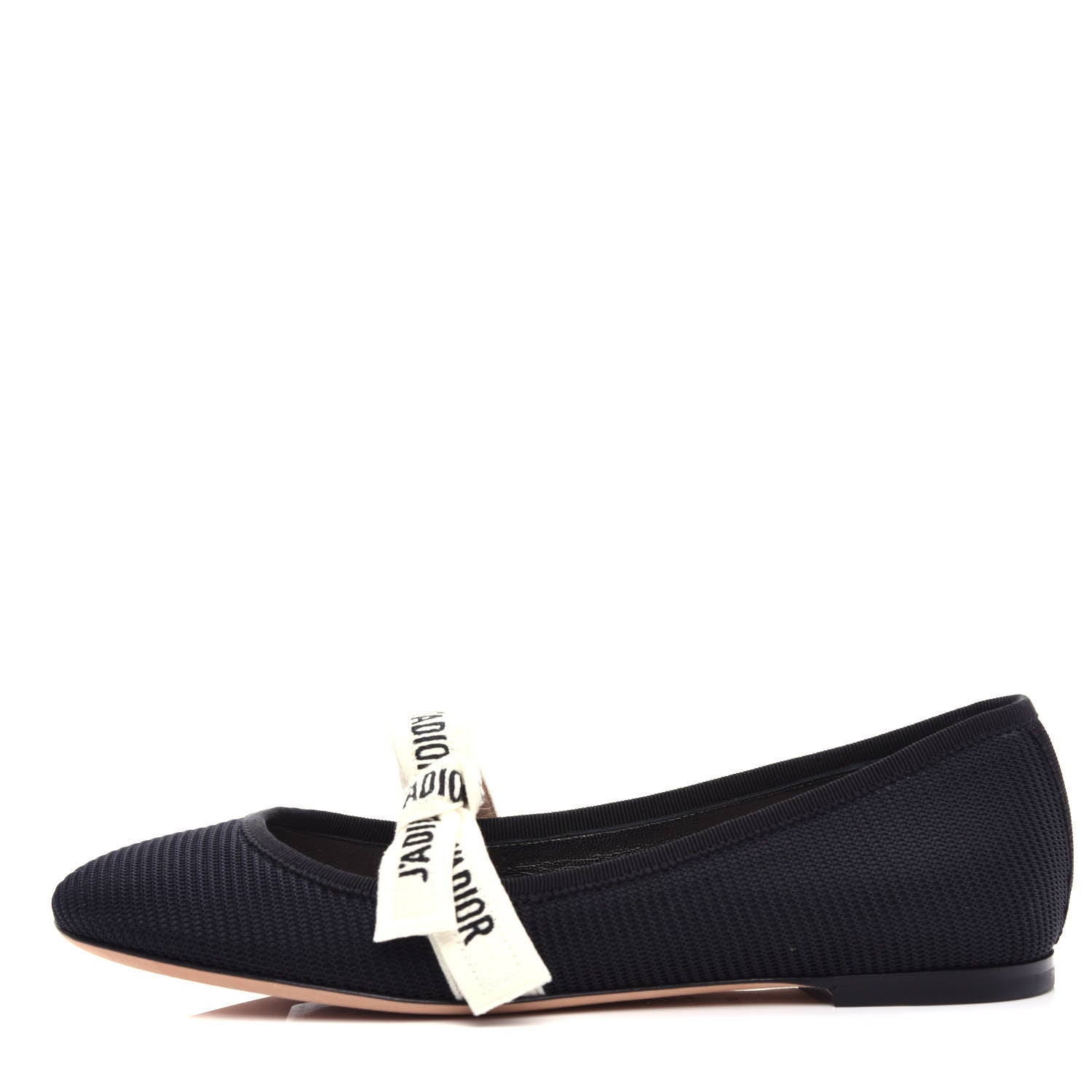 Christian Dior Fabric Ribbon Embroidered J'Adior Ballet Flats 36.5 Black 1 of 11
