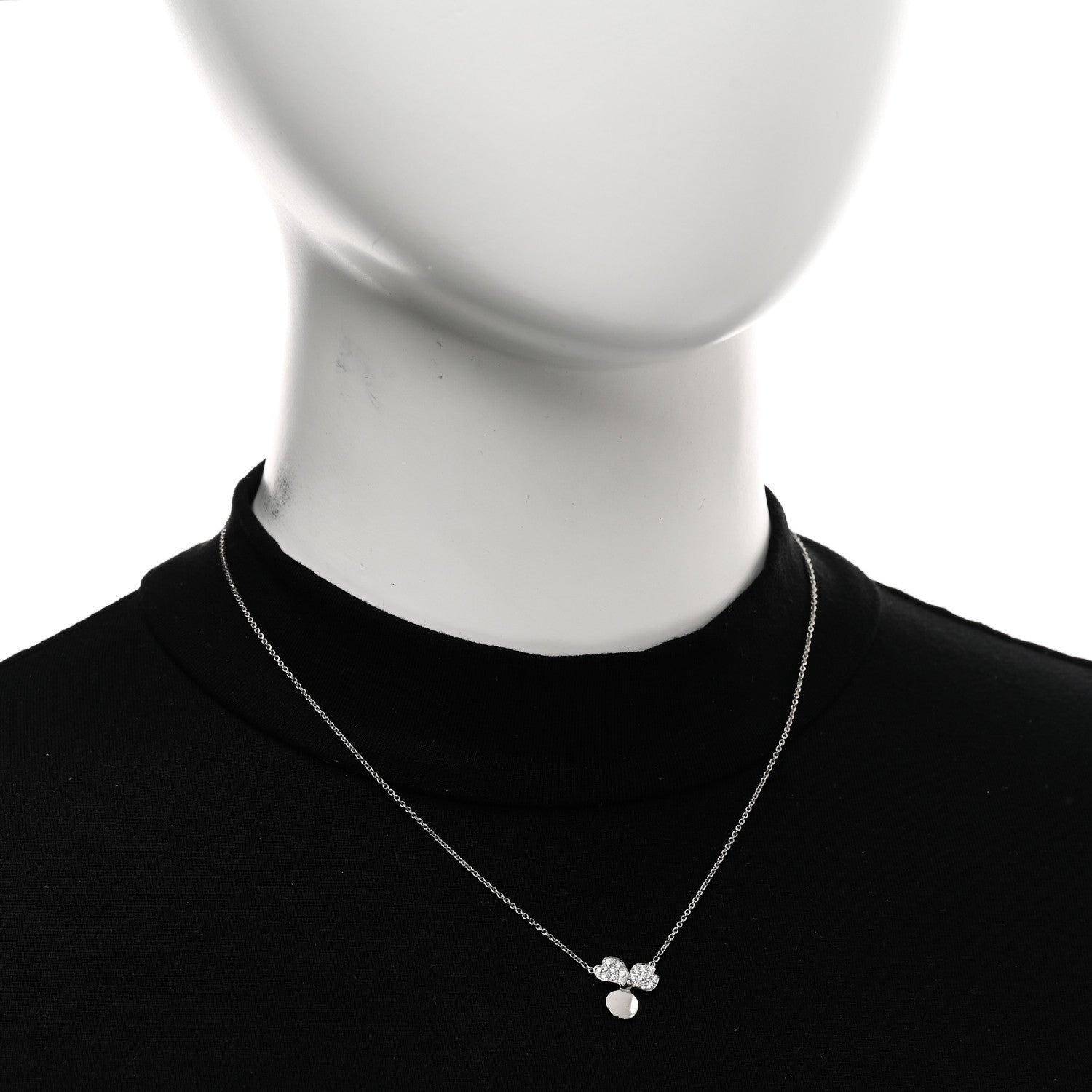 Tiffany Platinum Diamond .17ctw Small Paper Flowers Pendant Necklace 2 of 5