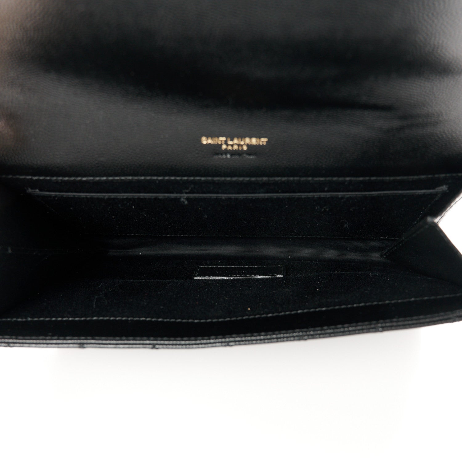 Saint Laurent Grain De Poudre Textured Mixed Matelasse Triquilt Monogram Clutch Black 5 of 8