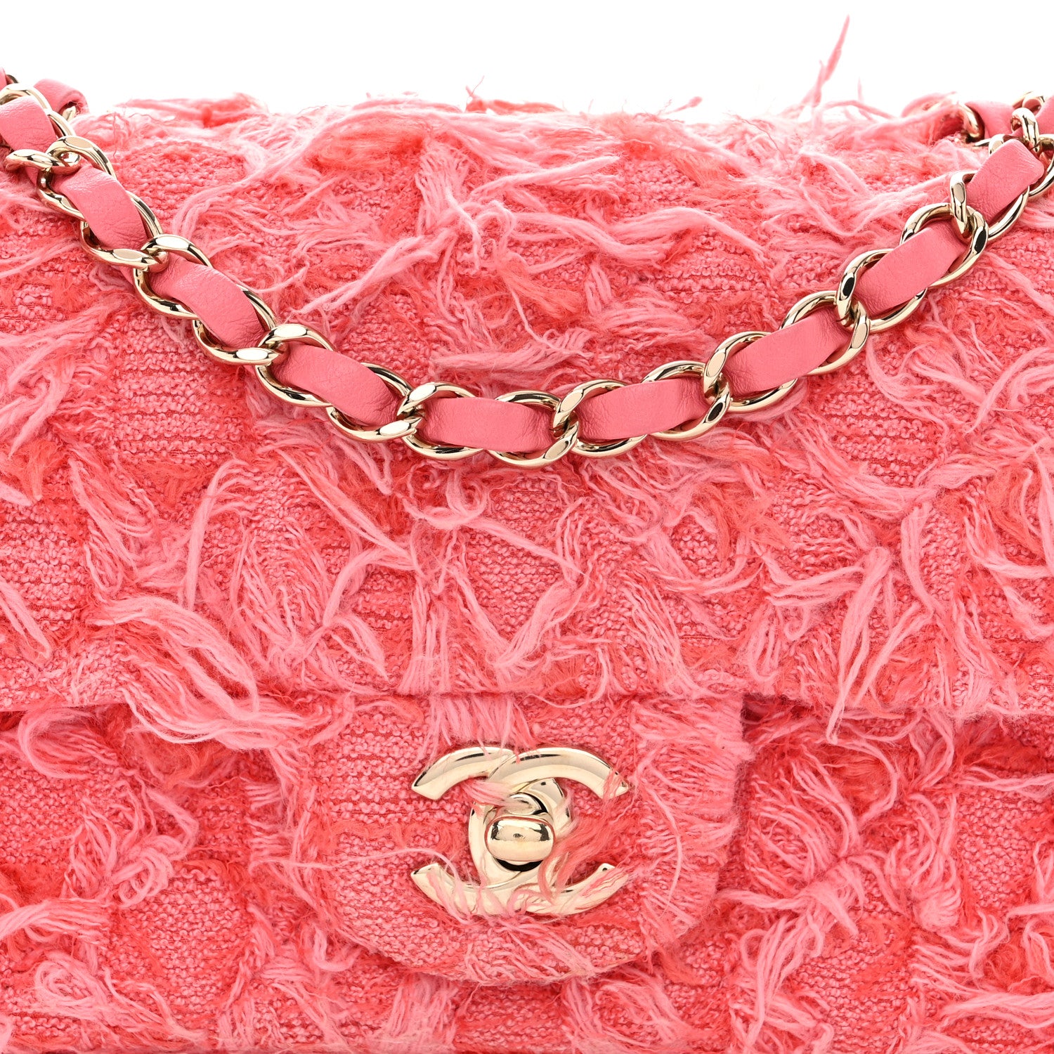 Chanel Tweed Quilted Mini Rectangular Flap Pink 8 of 10