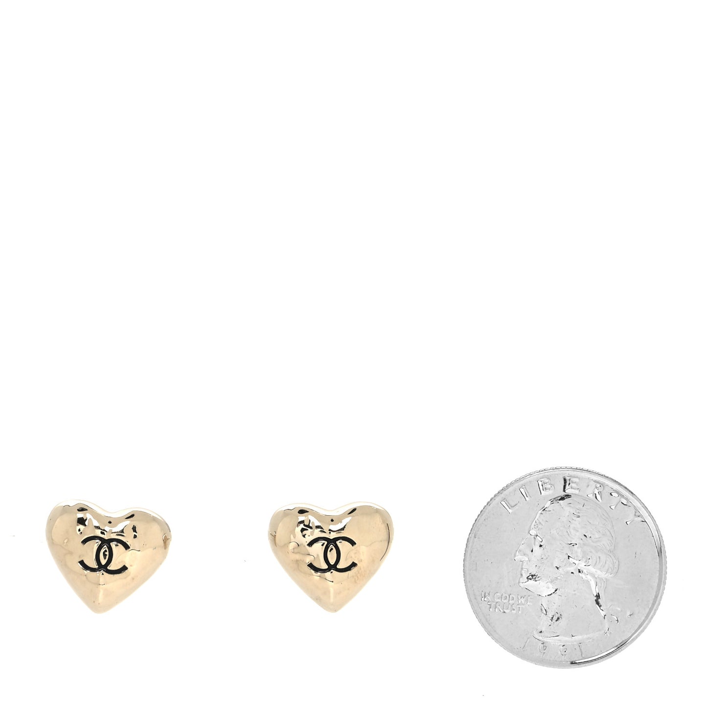 CC Heart Earrings Gold