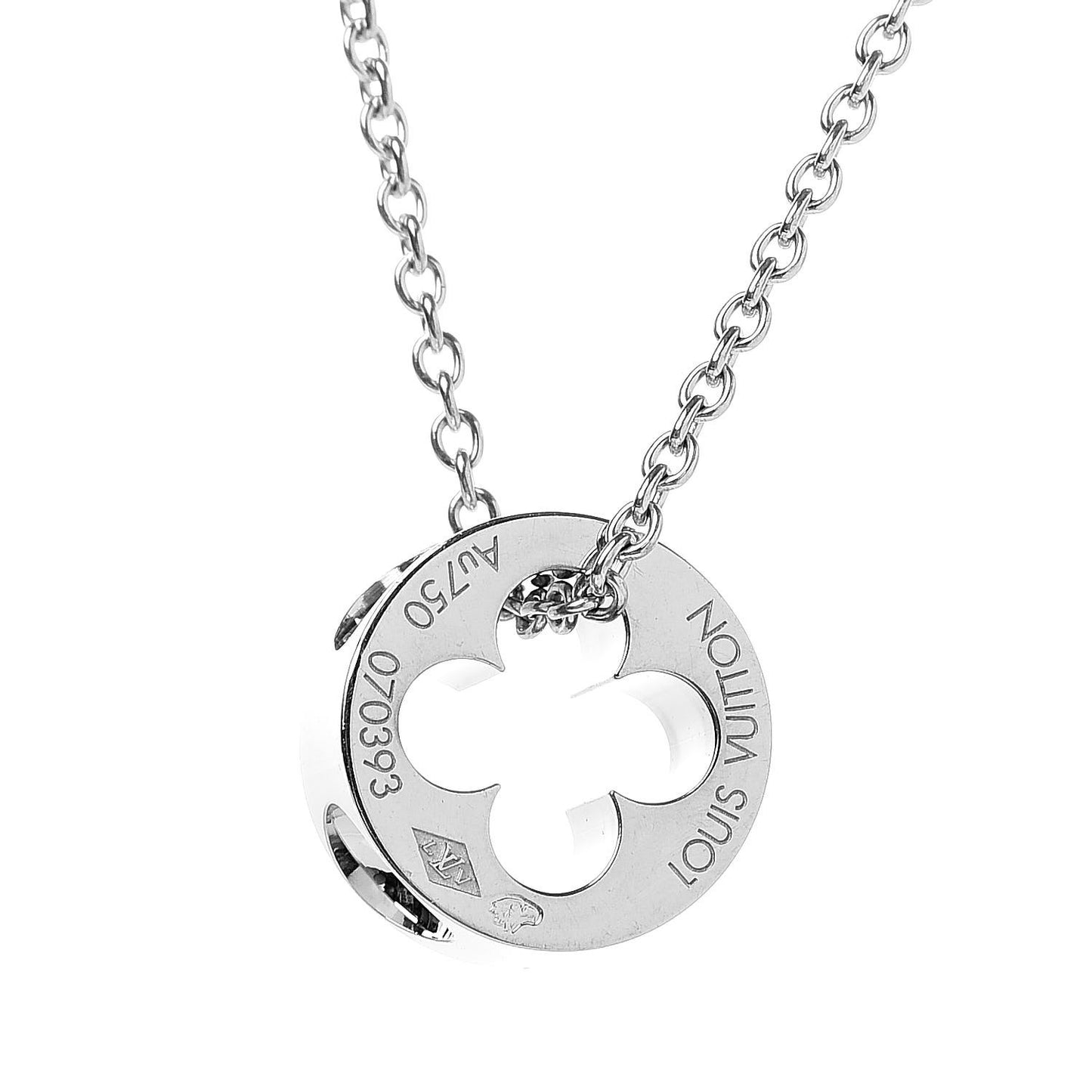 18K White Gold Empreinte Pendant Necklace
