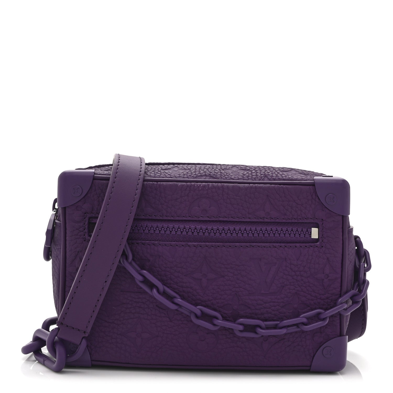 Louis Vuitton Taurillon Monogram Mini Soft Trunk Black Purple