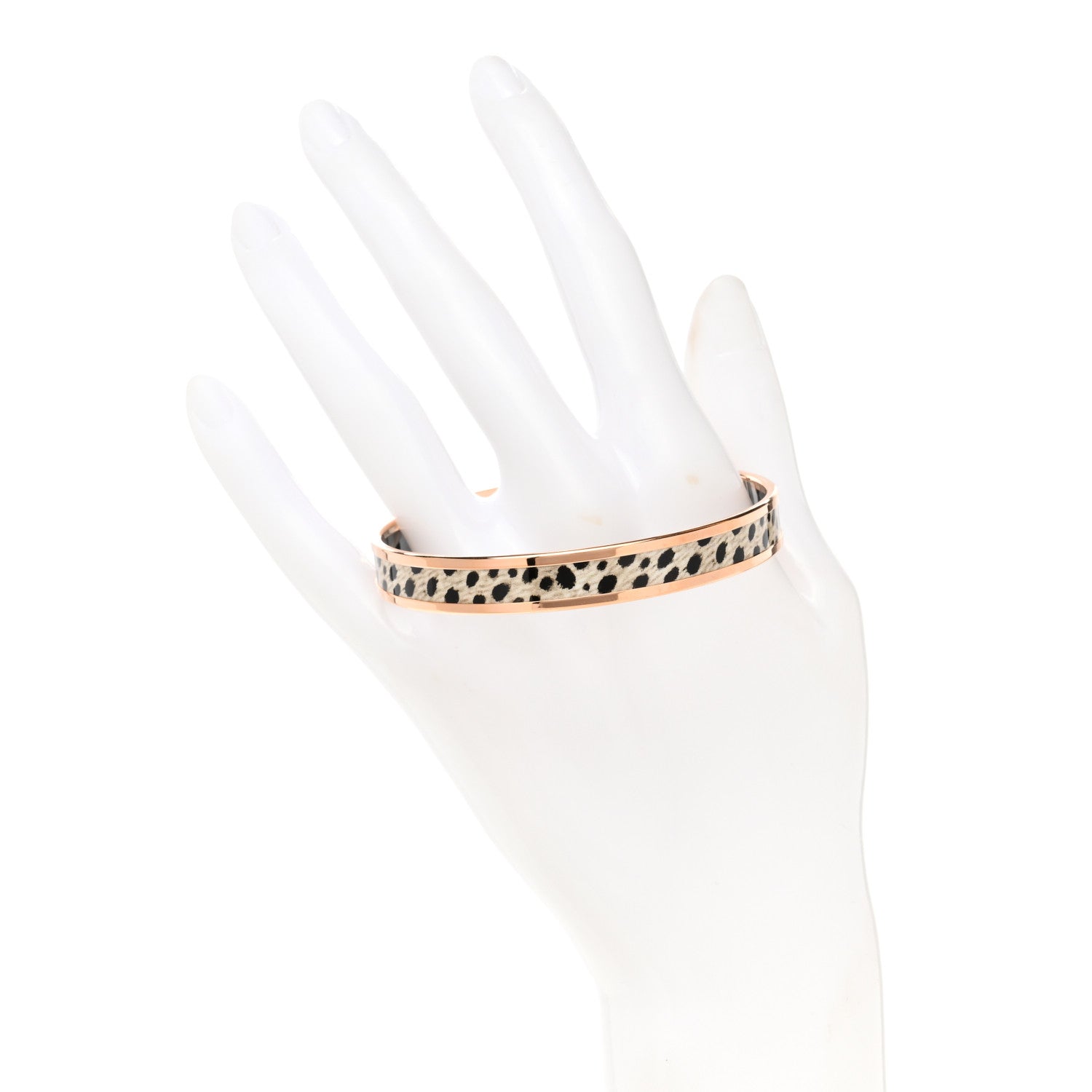 Hermes Enamel Printed Narrow Acinonyx Jubatus Bracelet 70 Sable 2 of 5