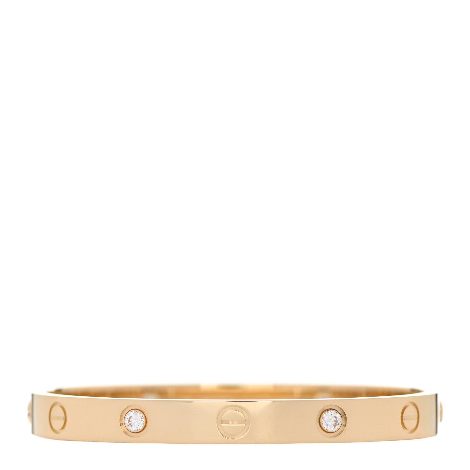 Cartier 18K Yellow Gold 4 Diamond LOVE Bracelet 16 1 of 6