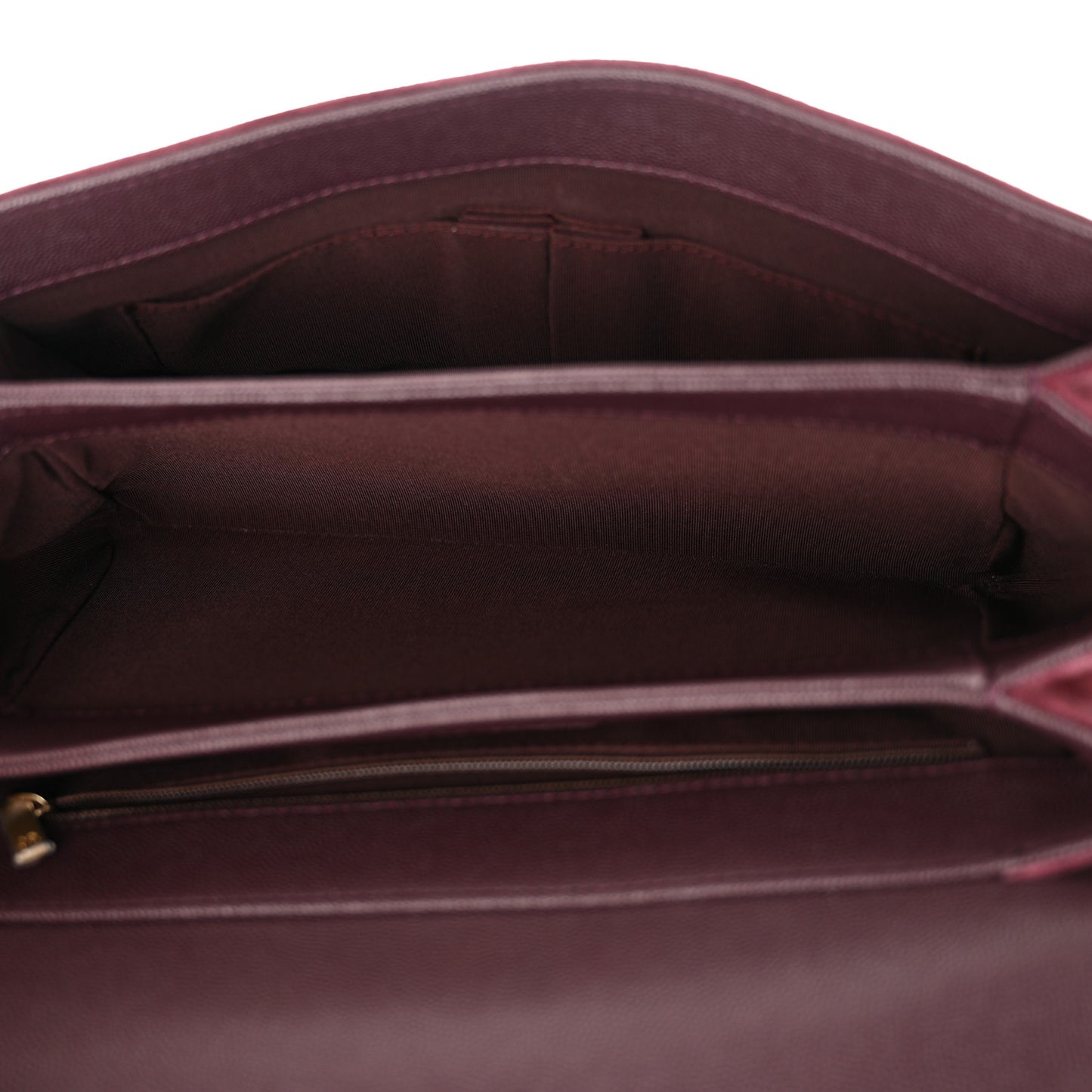 Caviar Suede Stitched Lady Coco Flap Burgundy