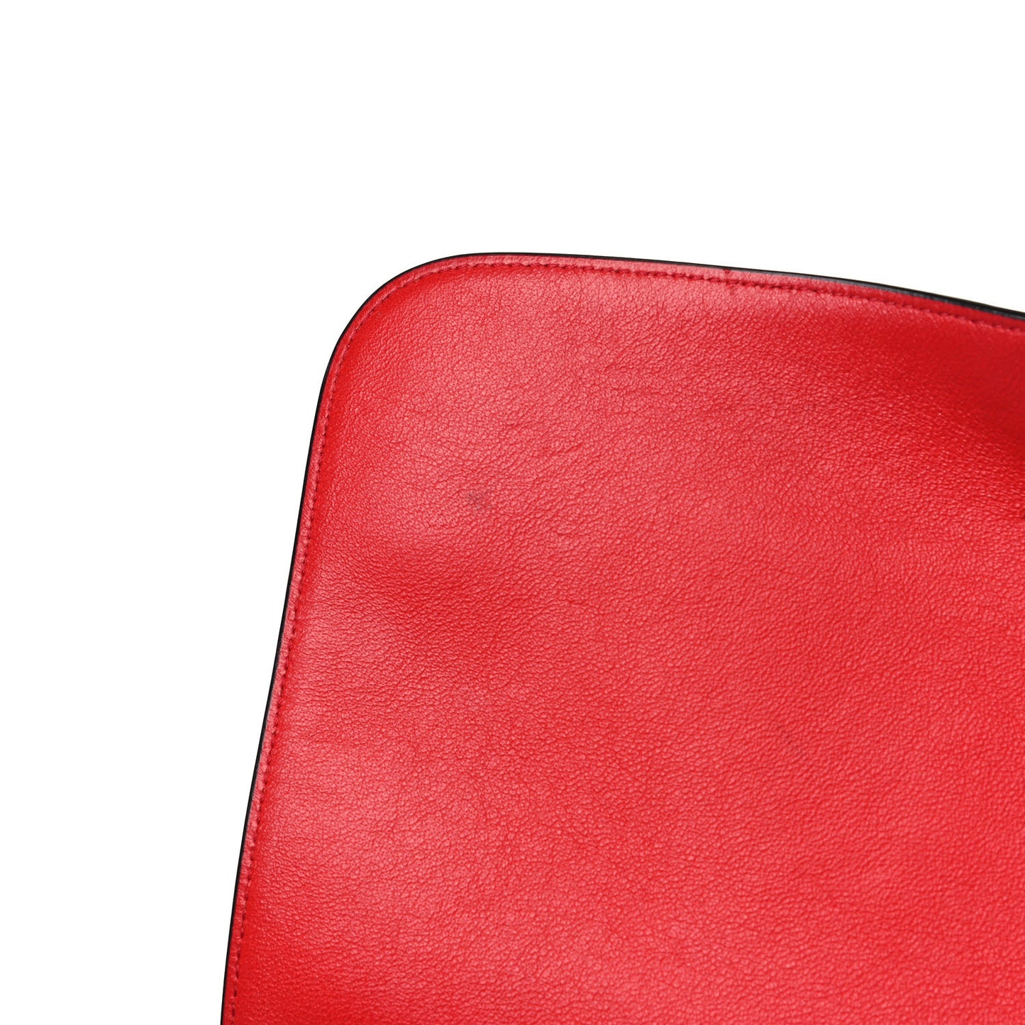 Drummed Calfskin Suede Medium Trapeze Coquelicot