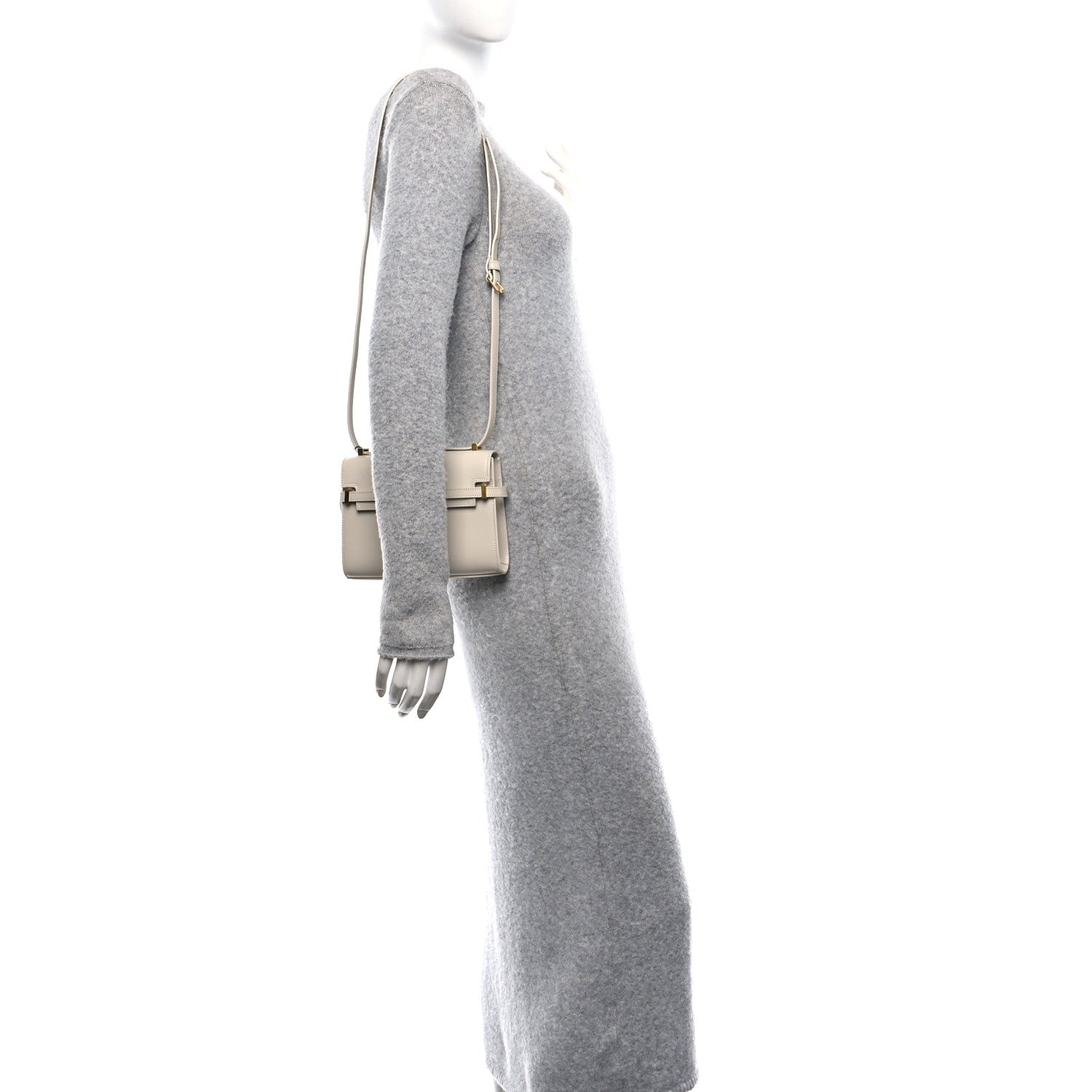 Saint Laurent Smooth Calfskin Mini Manhattan Shoulder Bag Crema Soft 2 of 11