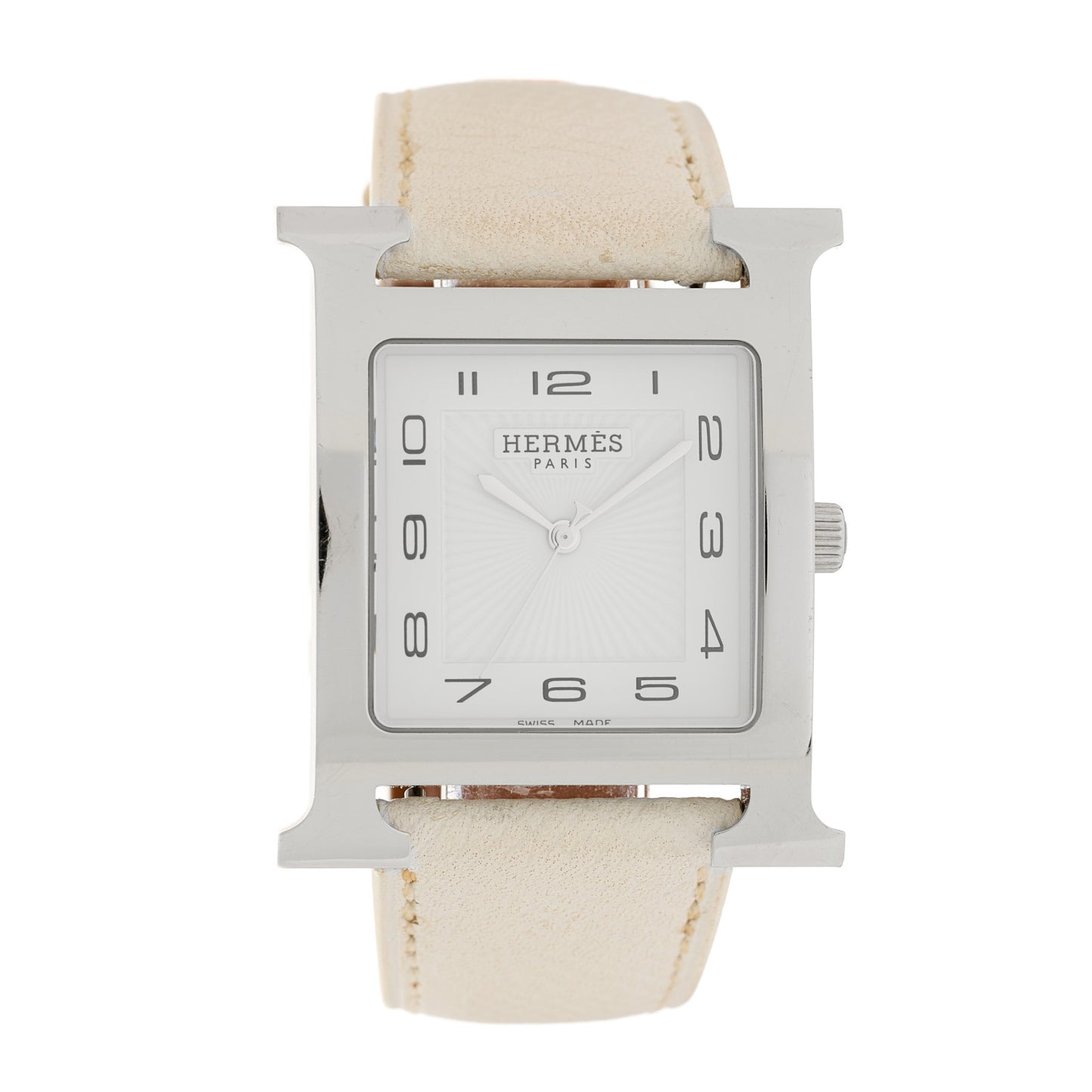 Stainless Steel Epsom 30.5mm Heure H Hour Quartz Watch Blanc