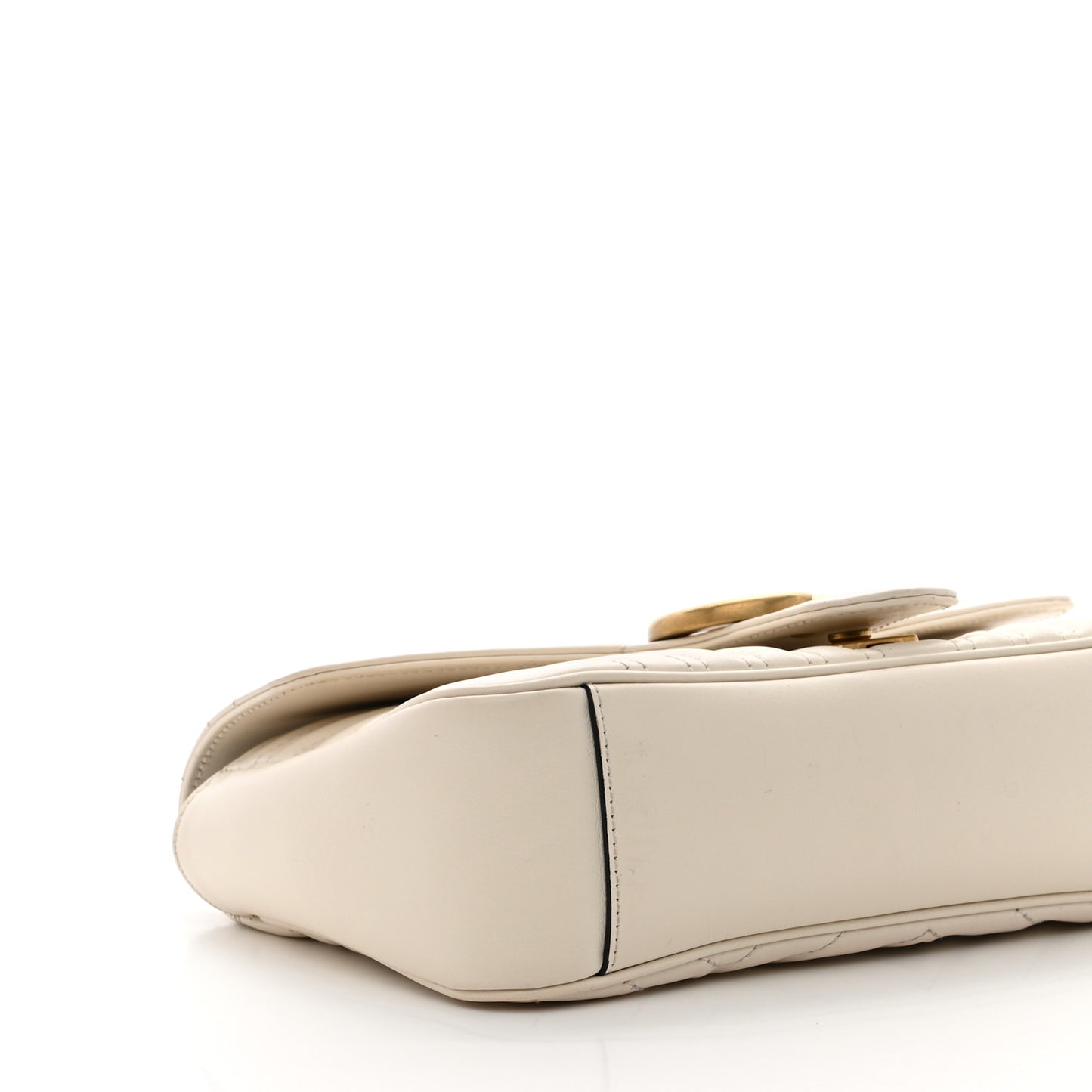 Calfskin Matelasse Small GG Marmont Shoulder Bag White