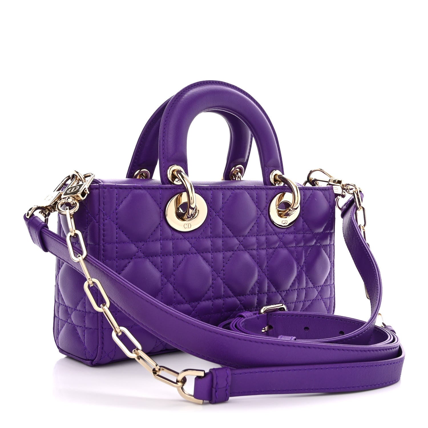 Christian Dior Lambskin Cannage Small Lady D-Joy Purple 3 of 11