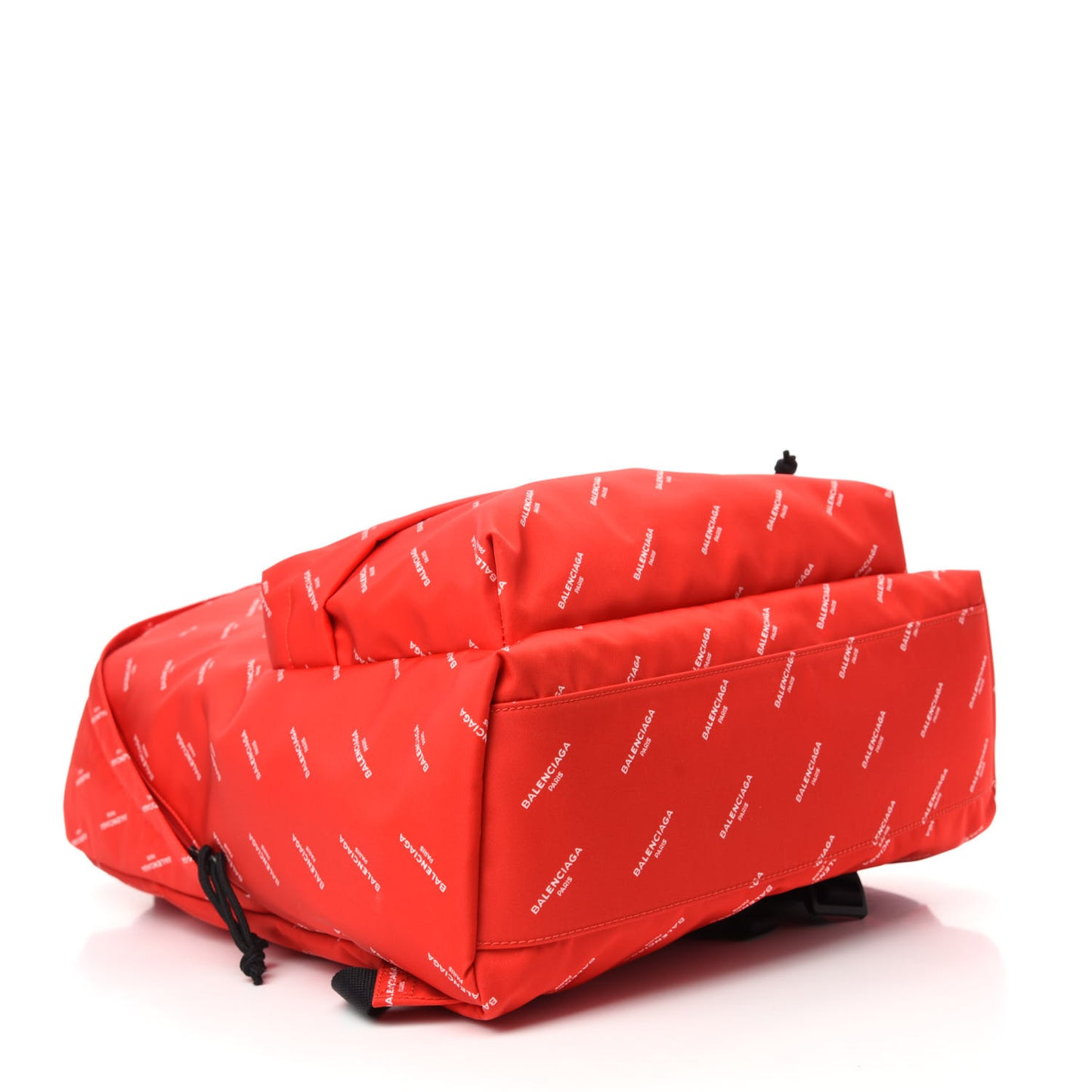 Twill Nylon Allover Logo Print Explorer Backpack Rouge Vermillion White