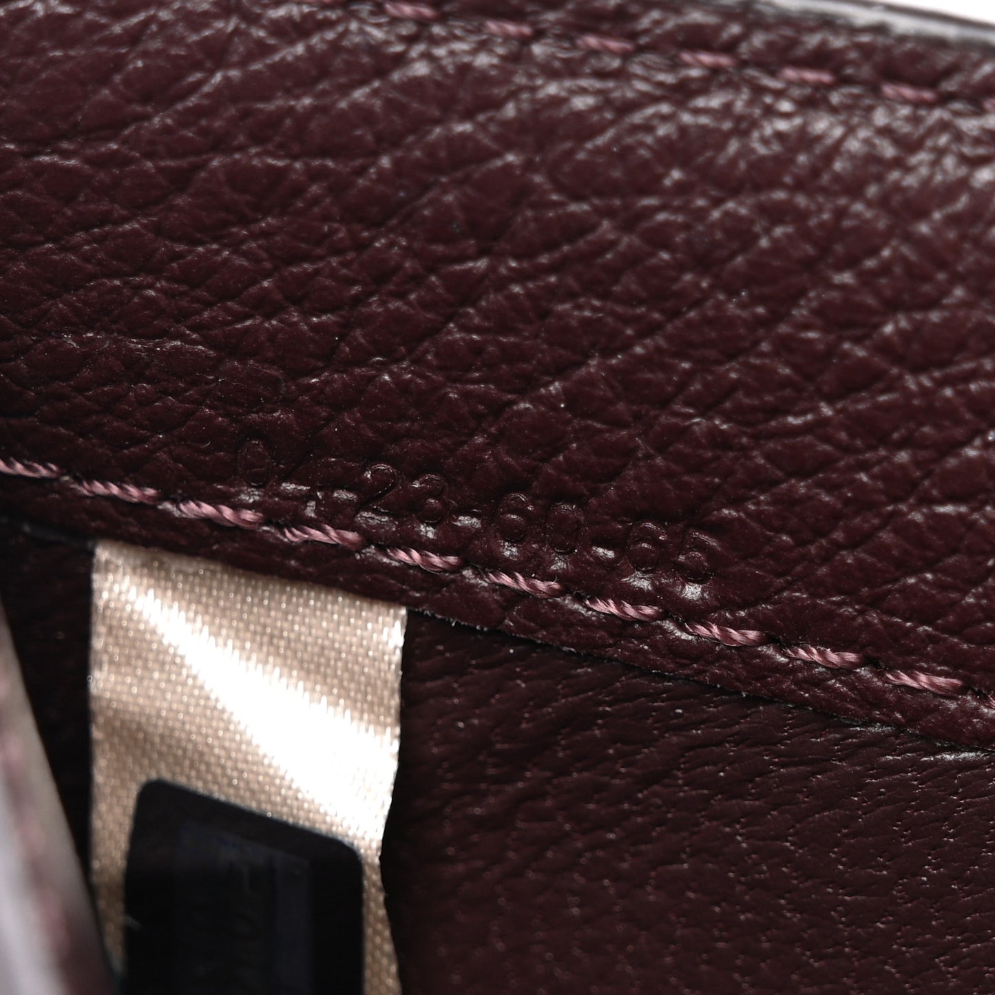 Grained Calfskin Marcie Medium Compact Wallet Oxblood