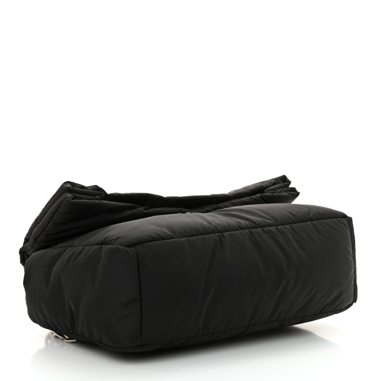 Nylon Medium Monaco Chain Shoulder Bag Black