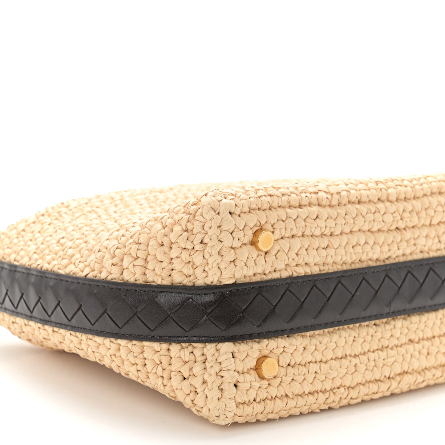 Raffia Woven Nappa Intrecciato Mini Wallace Natural Fondant