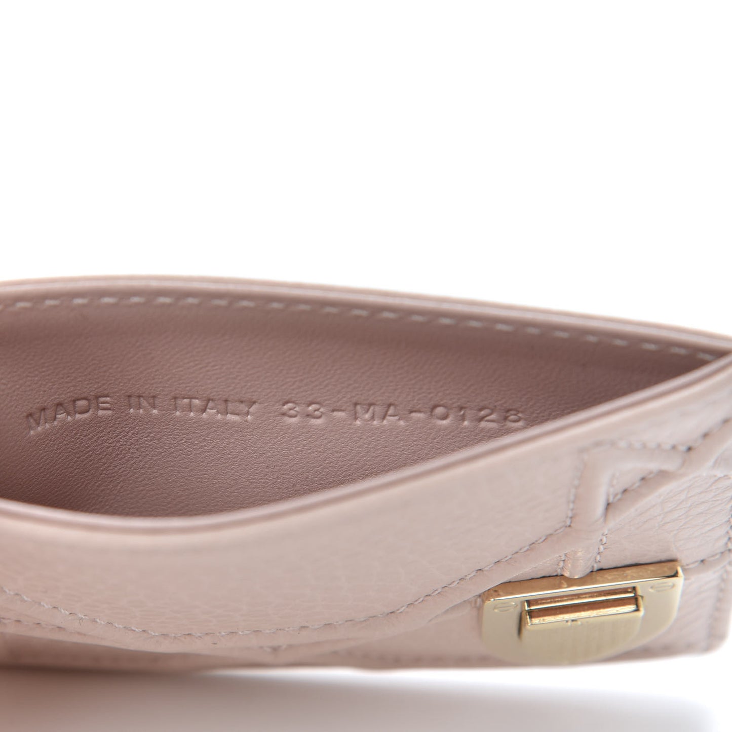 Grained Calfskin Cannage Diorama Card Holder Rose Poudre