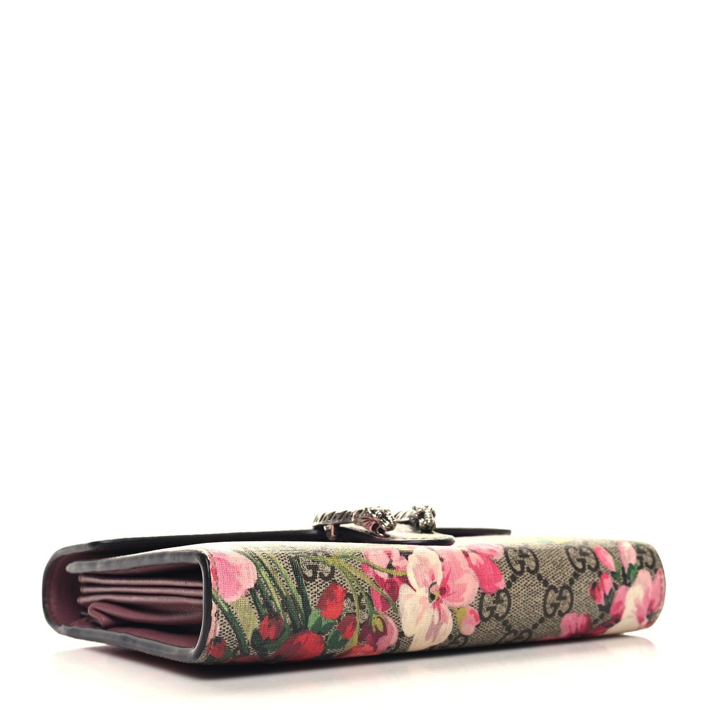 GG Supreme Monogram Blooms Mini Dionysus Chain Wallet Beige Multicolor Dry Rose