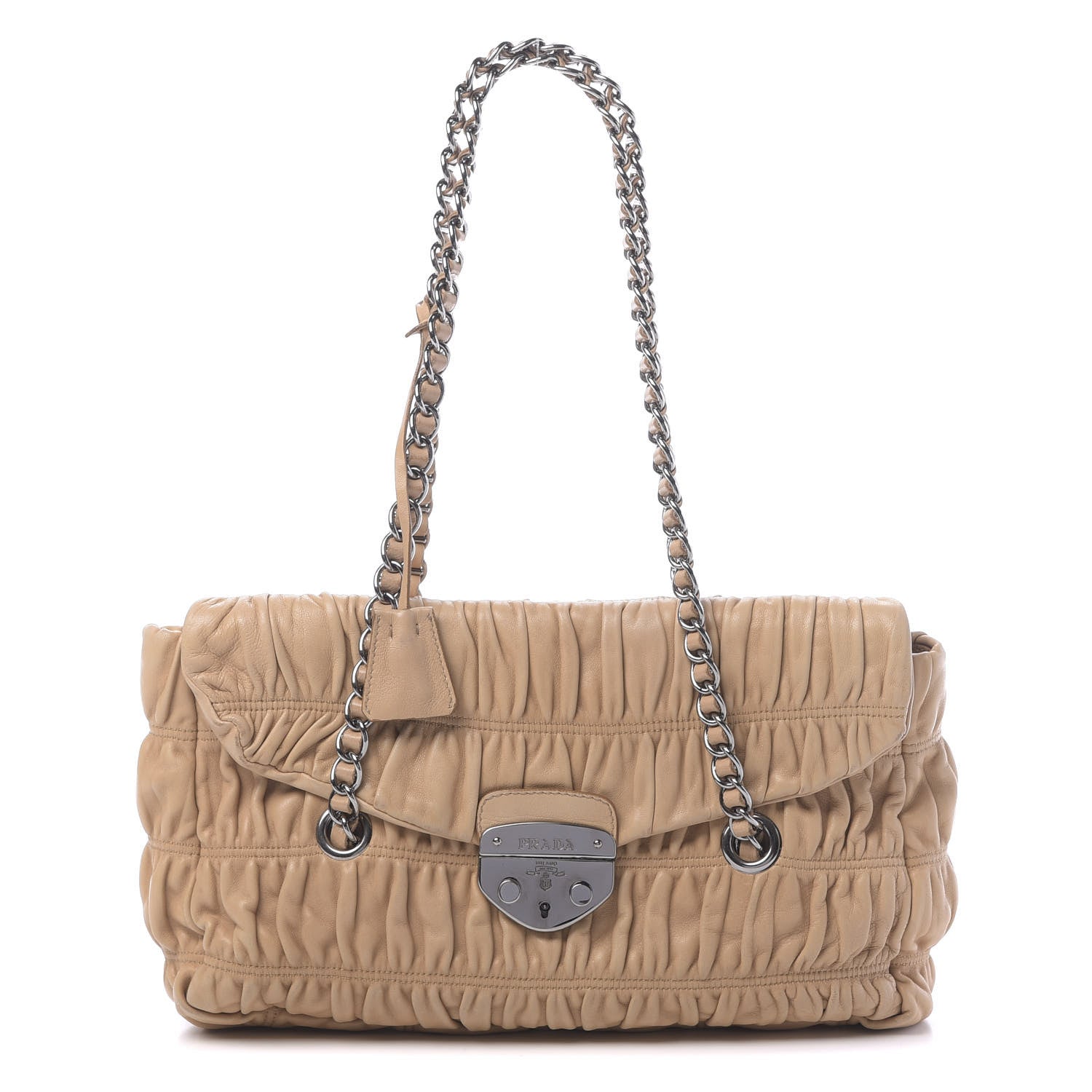 Prada Nappa Gaufre Shopping Pattina Zip Tote Cuoio 1 of 13