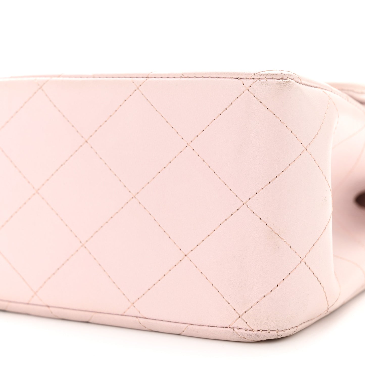 Lambskin Quilted Jumbo Double Flap Light Pink