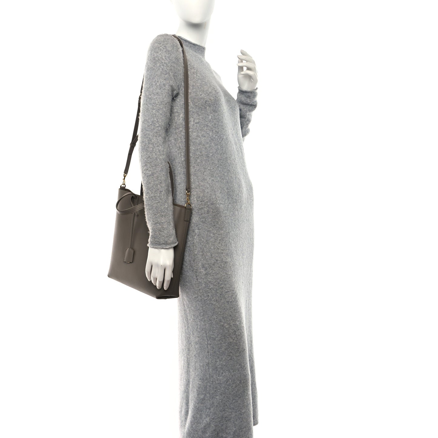 Calfskin Toy Shopping Tote Greyish Brown