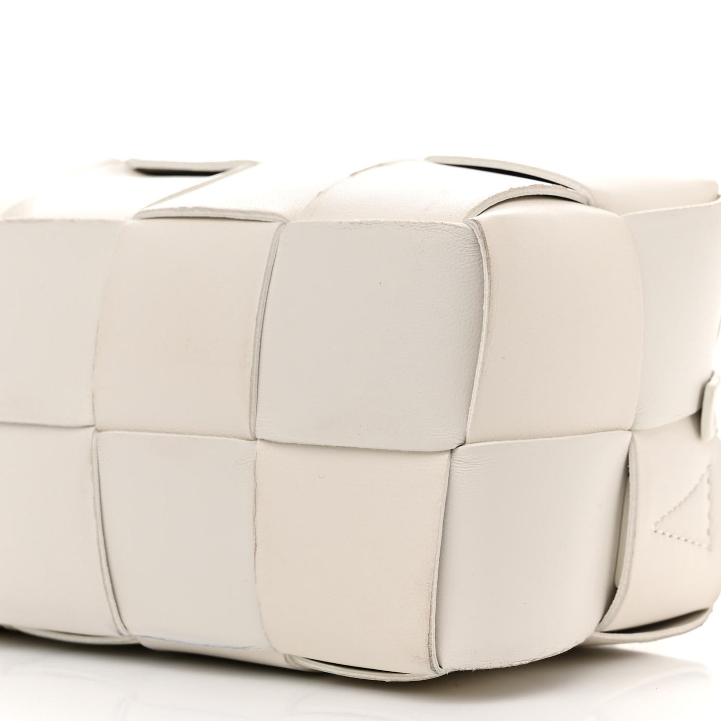 Lambskin Maxi Intrecciato Small Brick Cassette Bag White