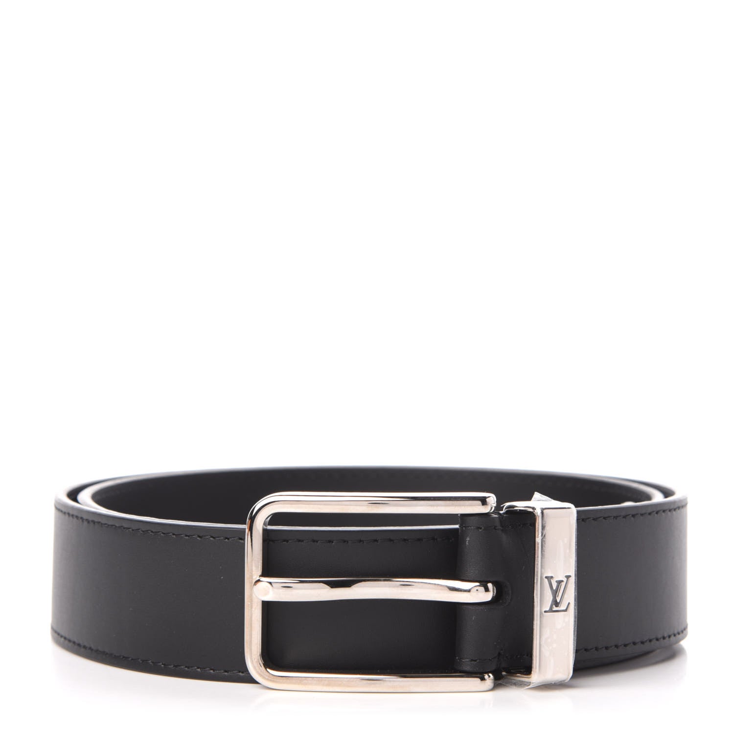 Louis Vuitton Calfskin 35mm Pont Neuf Belt 95 38 Black 1 of 6