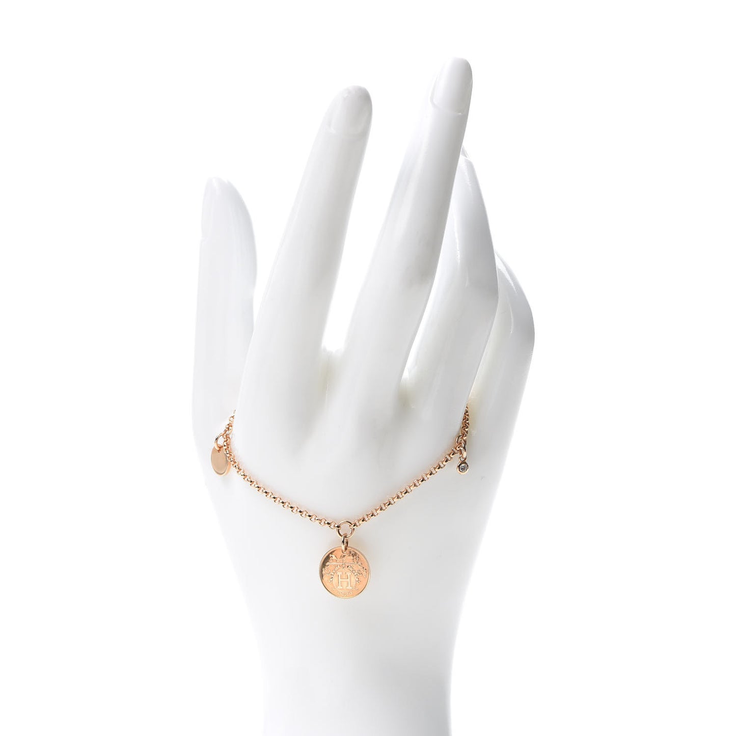 18K Rose Gold Diamond PM Ex-Libris Bracelet SH