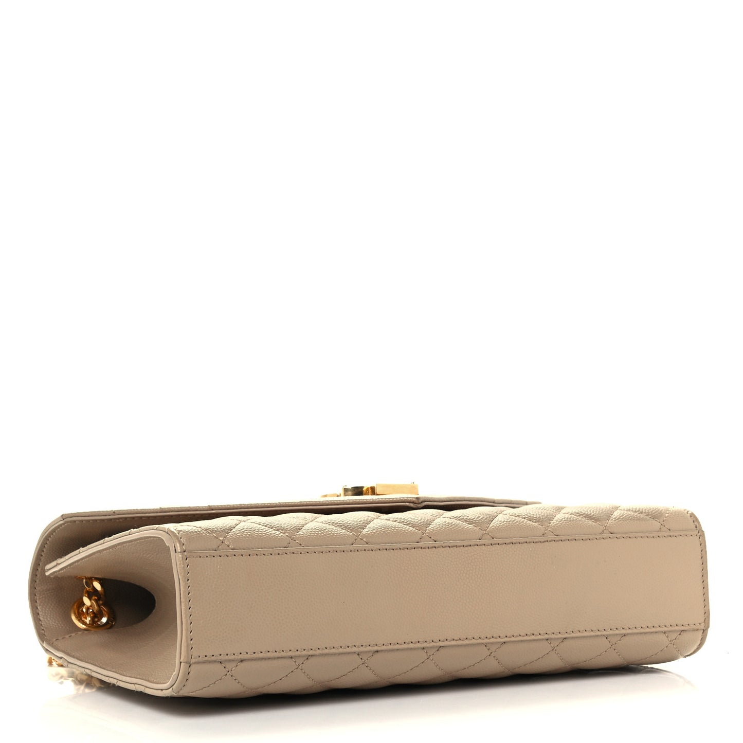 Grain De Poudre Textured Mixed Matelasse Medium Triquilt Monogram Satchel Dark Beige