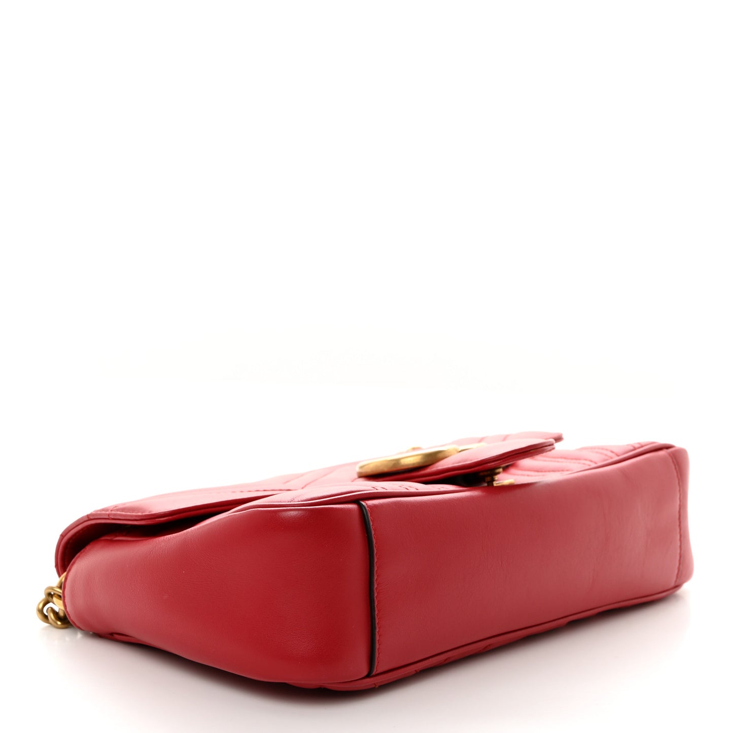 Calfskin Matelasse Small GG Marmont Shoulder Bag Hibiscus Red