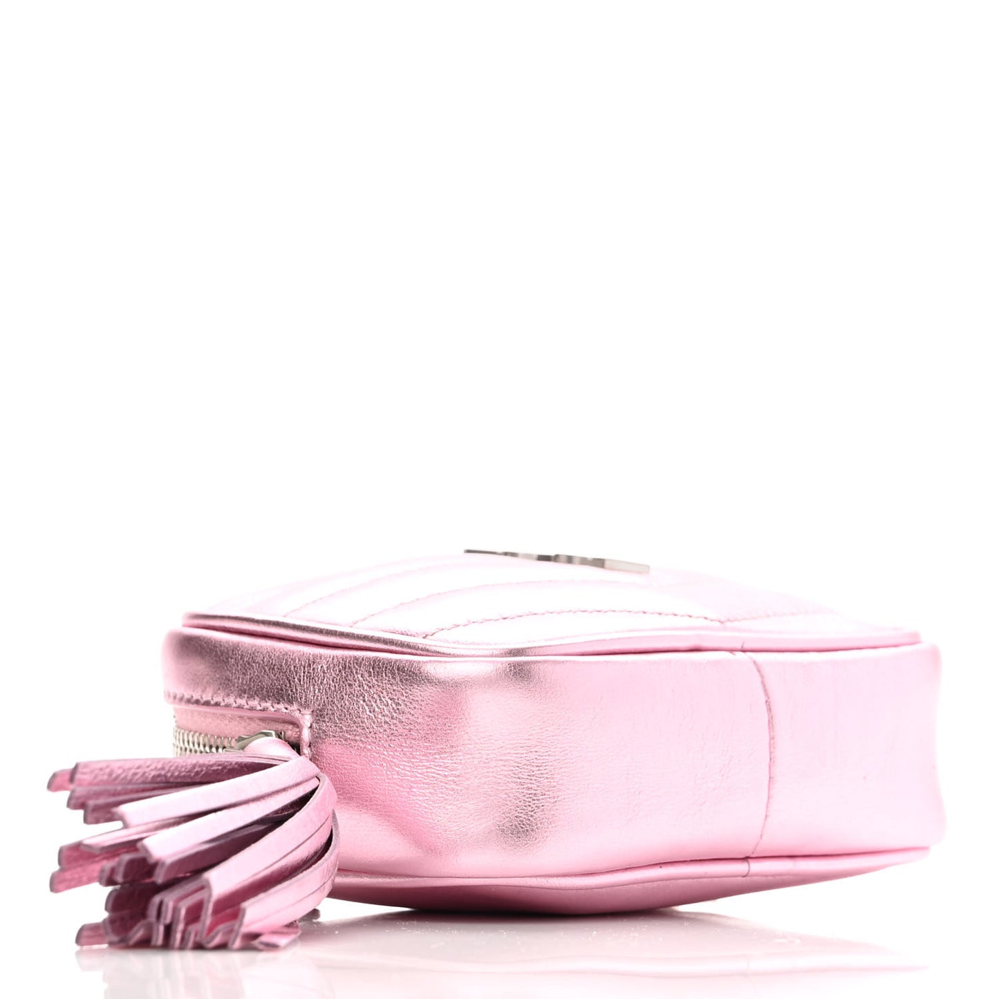 Metallic Calfskin Matelasse Chevron Monogram Baby Lou Camera Bag New Azalea