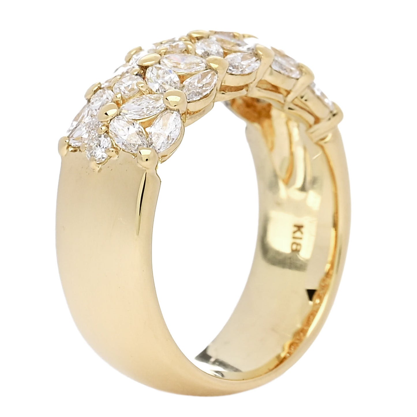 18K Yellow Gold Diamond 1.53ctw Band Ring 53 6.5