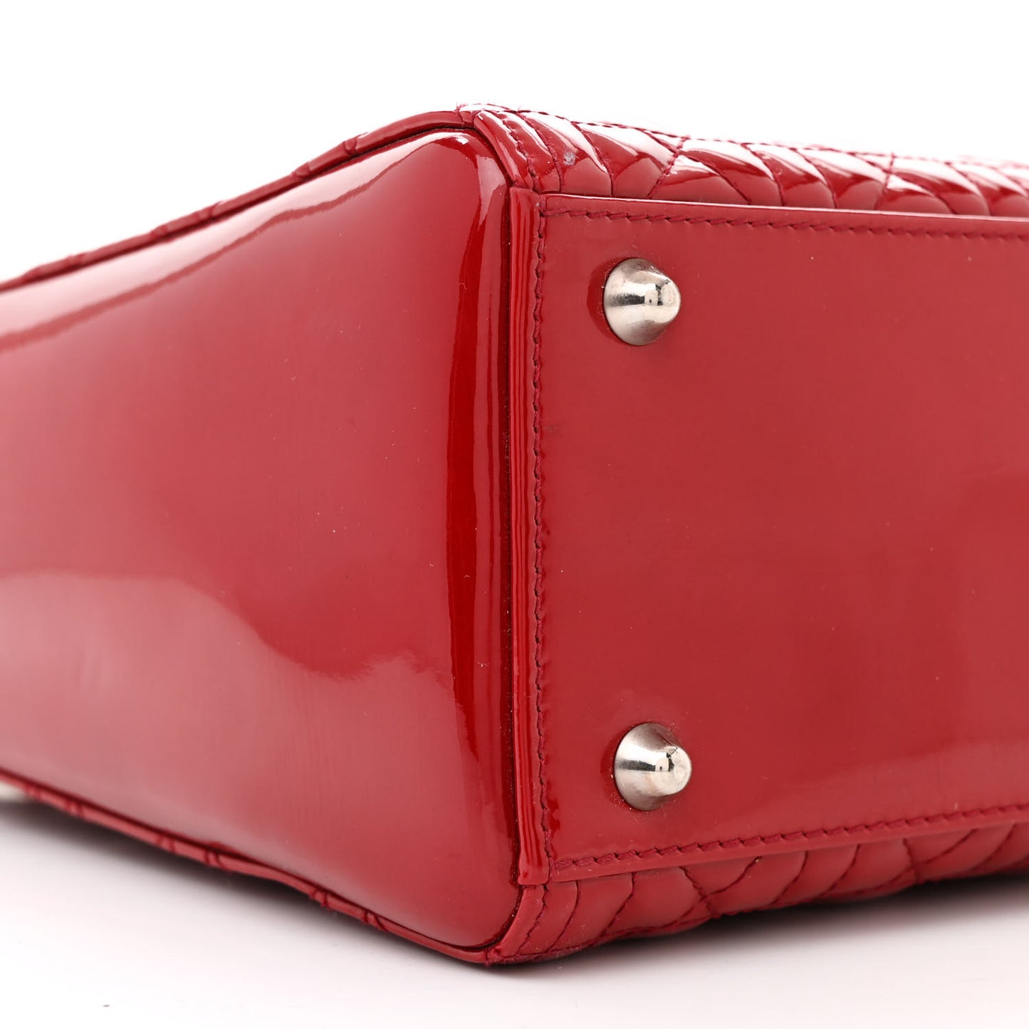 Patent Cannage Large Lady Dior Red