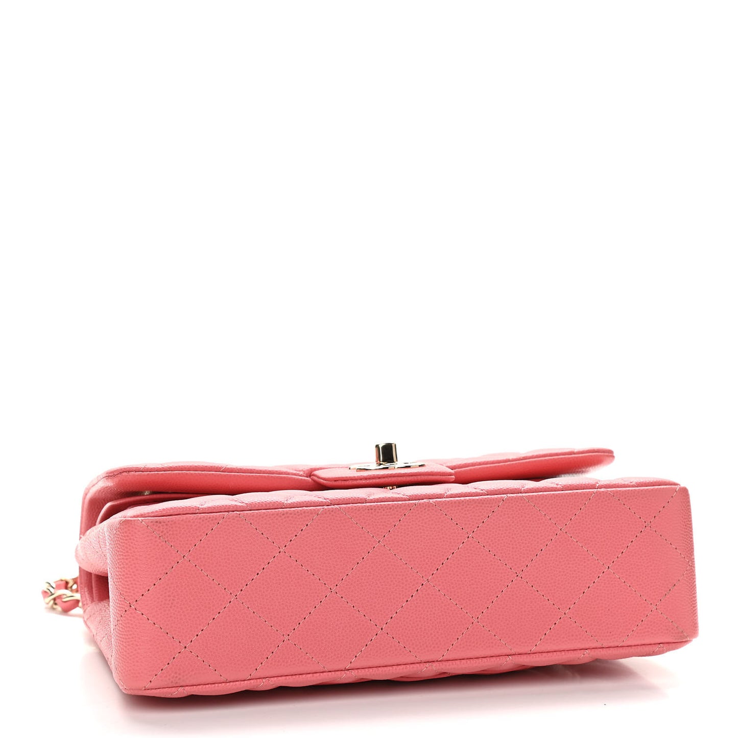 Caviar Quilted Small Double Flap Pink