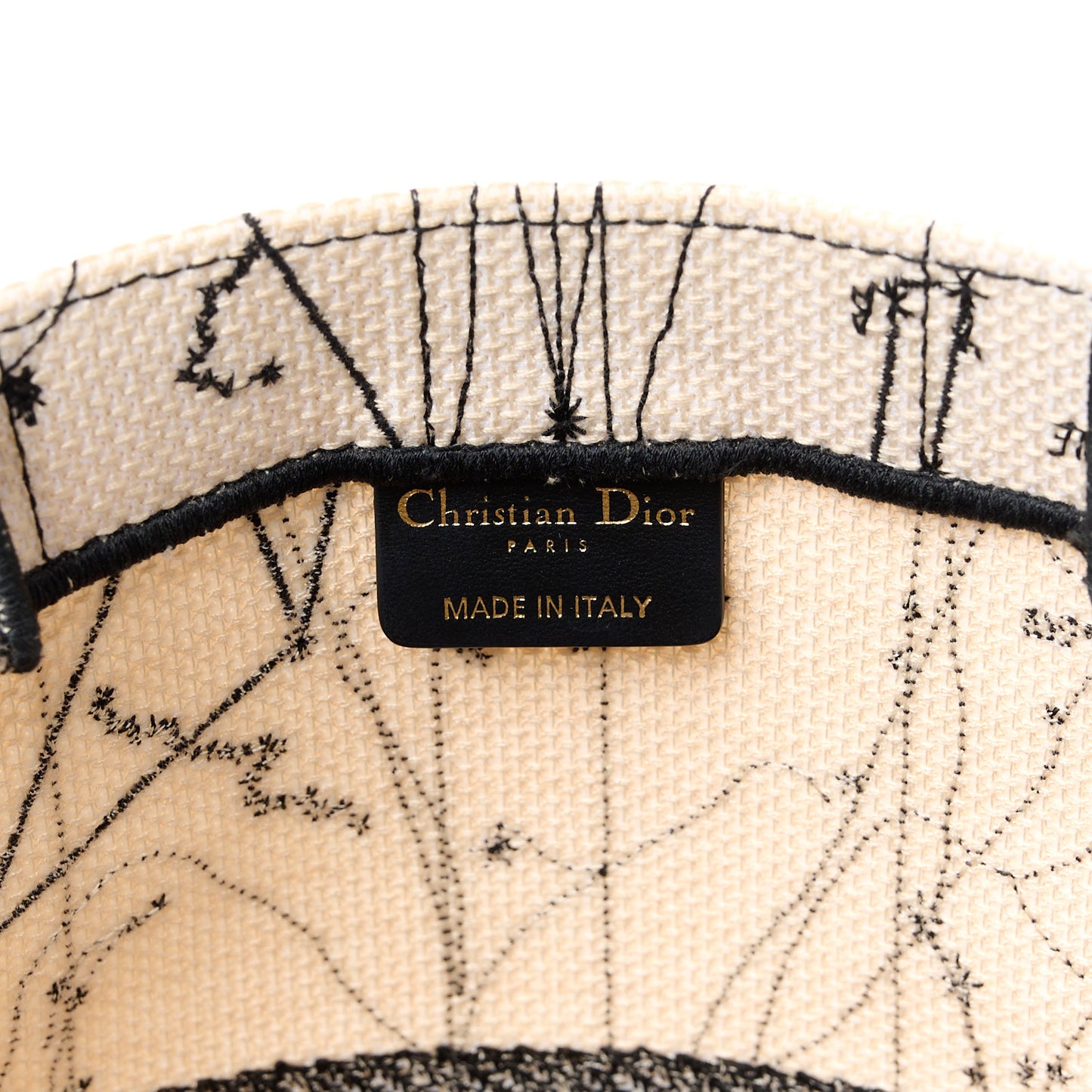 Canvas Embroidered Zodiac Book Tote Latte Multicolor