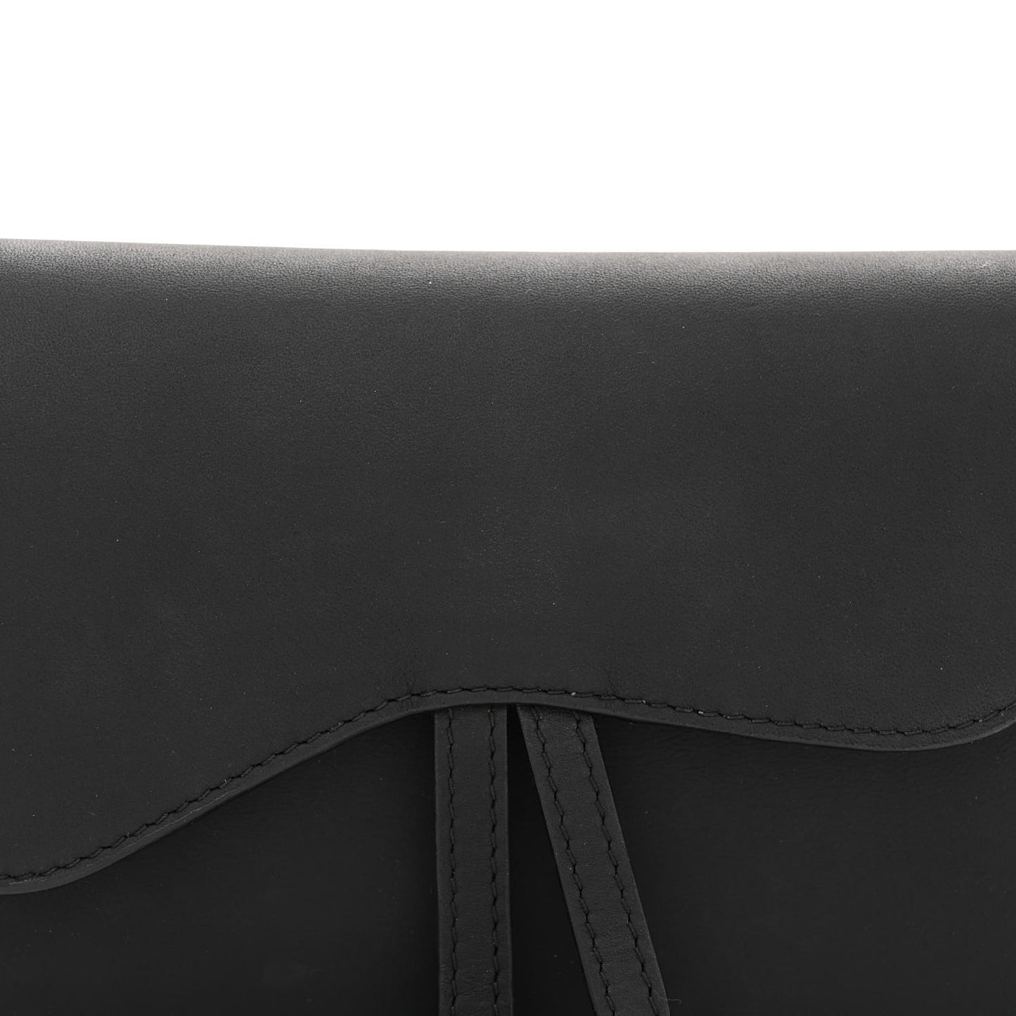 Ultra Matte Calfskin Saddle Belt Clutch Black
