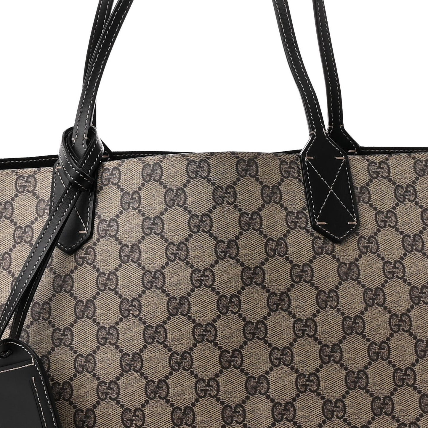 GG Supreme Monogram Large Reversible Tote Beige Black
